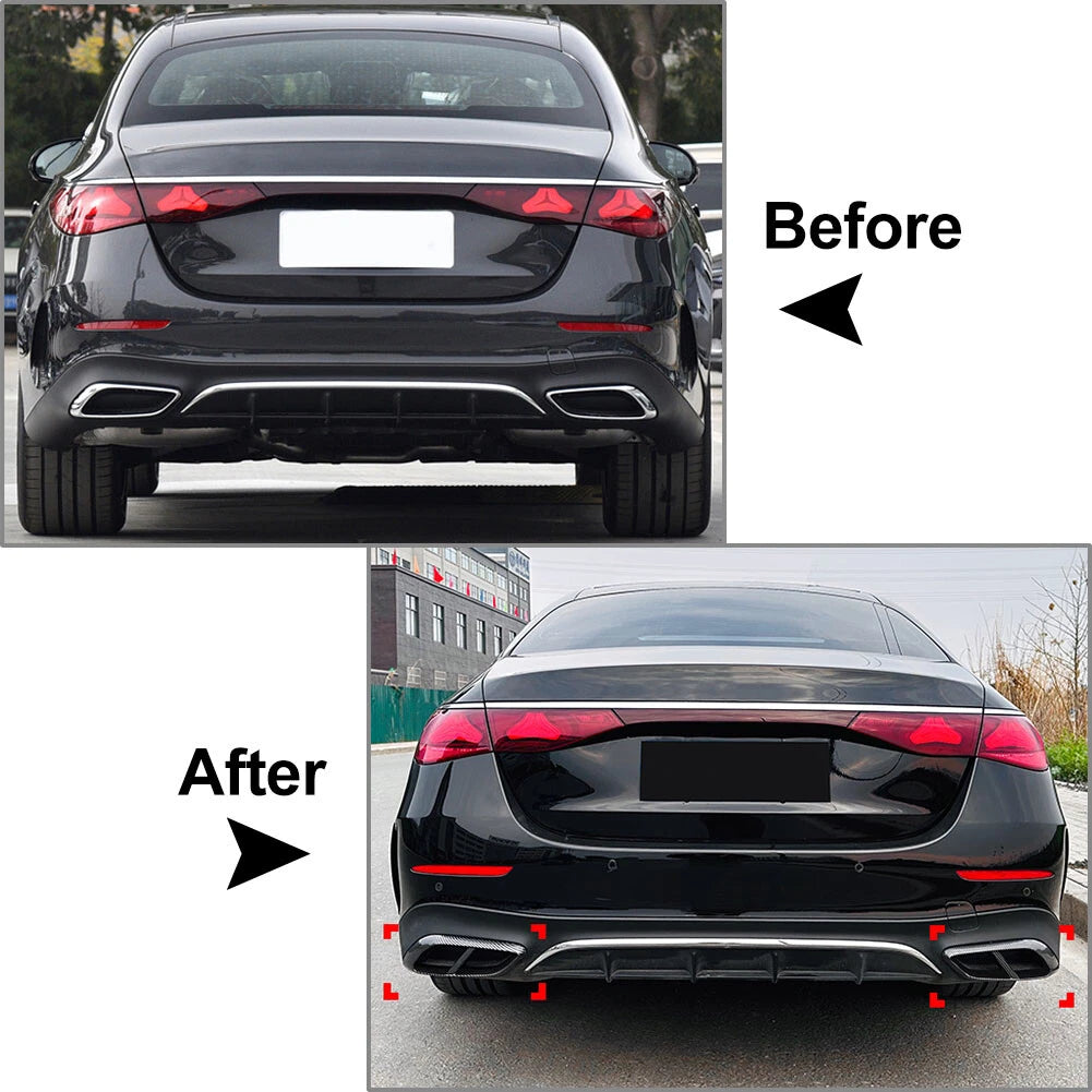 Black Rear Throat Exhaust Pipe Cover Trim for Mercedes Benz E Class (2024+)