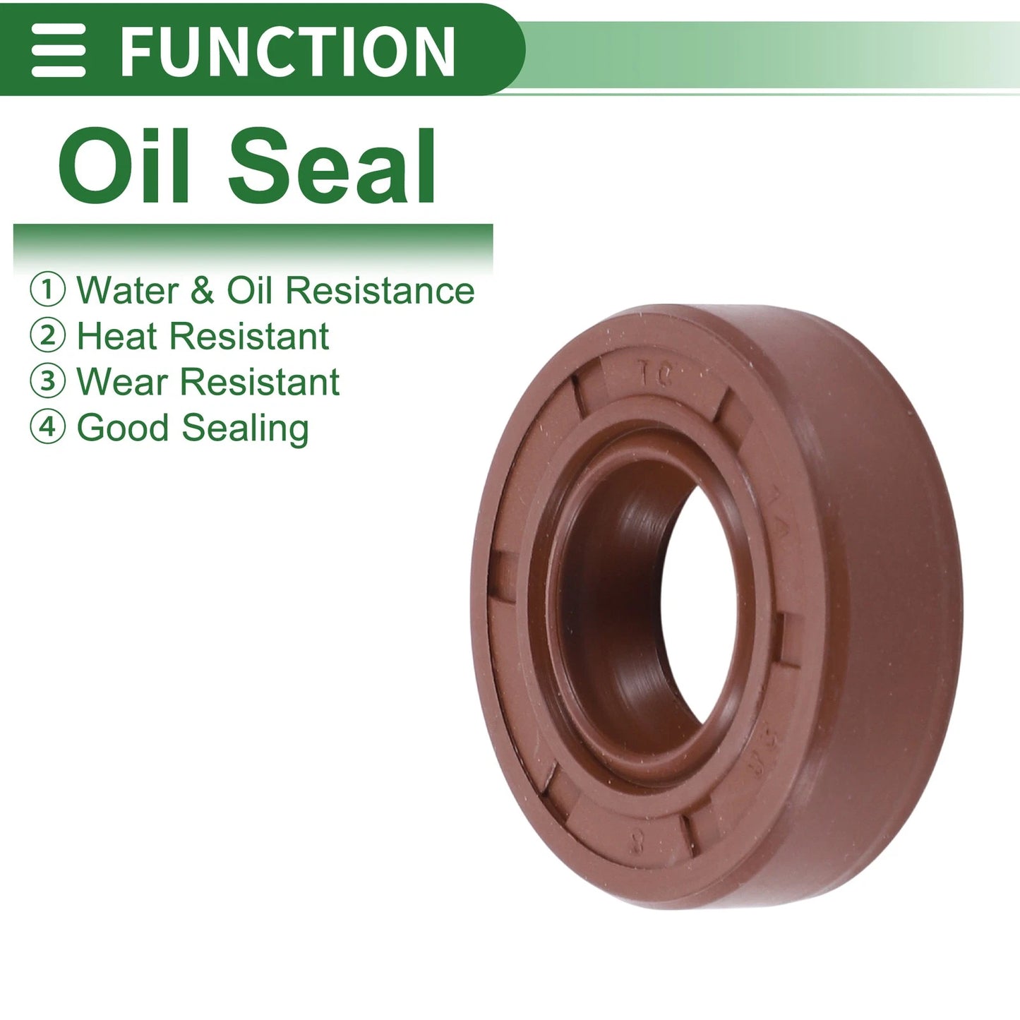 Oil Seal 14x28x8mm Brown Fluorine Rubber Seal Ring for Rotary Shaft 5 Pcs