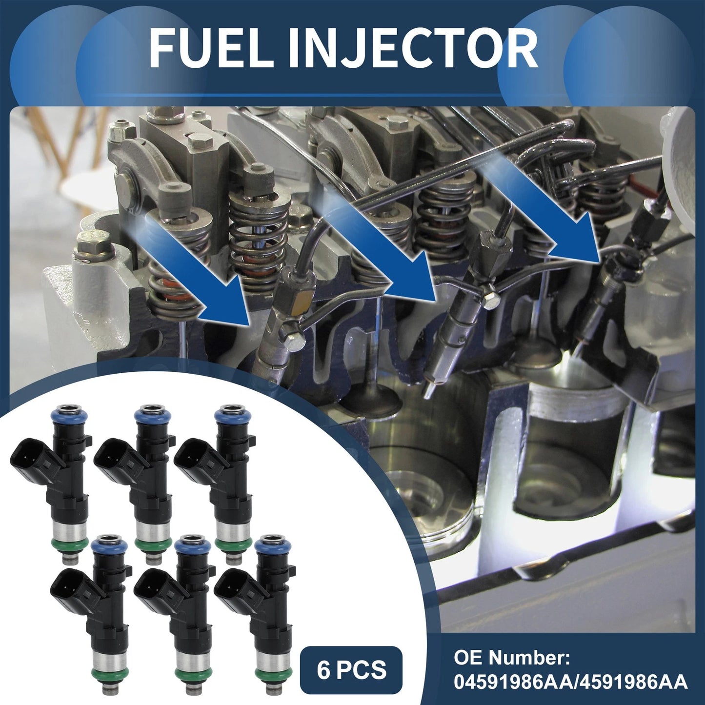 6 x Fuel Injectors for Dodge Avenger R/T 2.7L/3.5L (2008-2010)