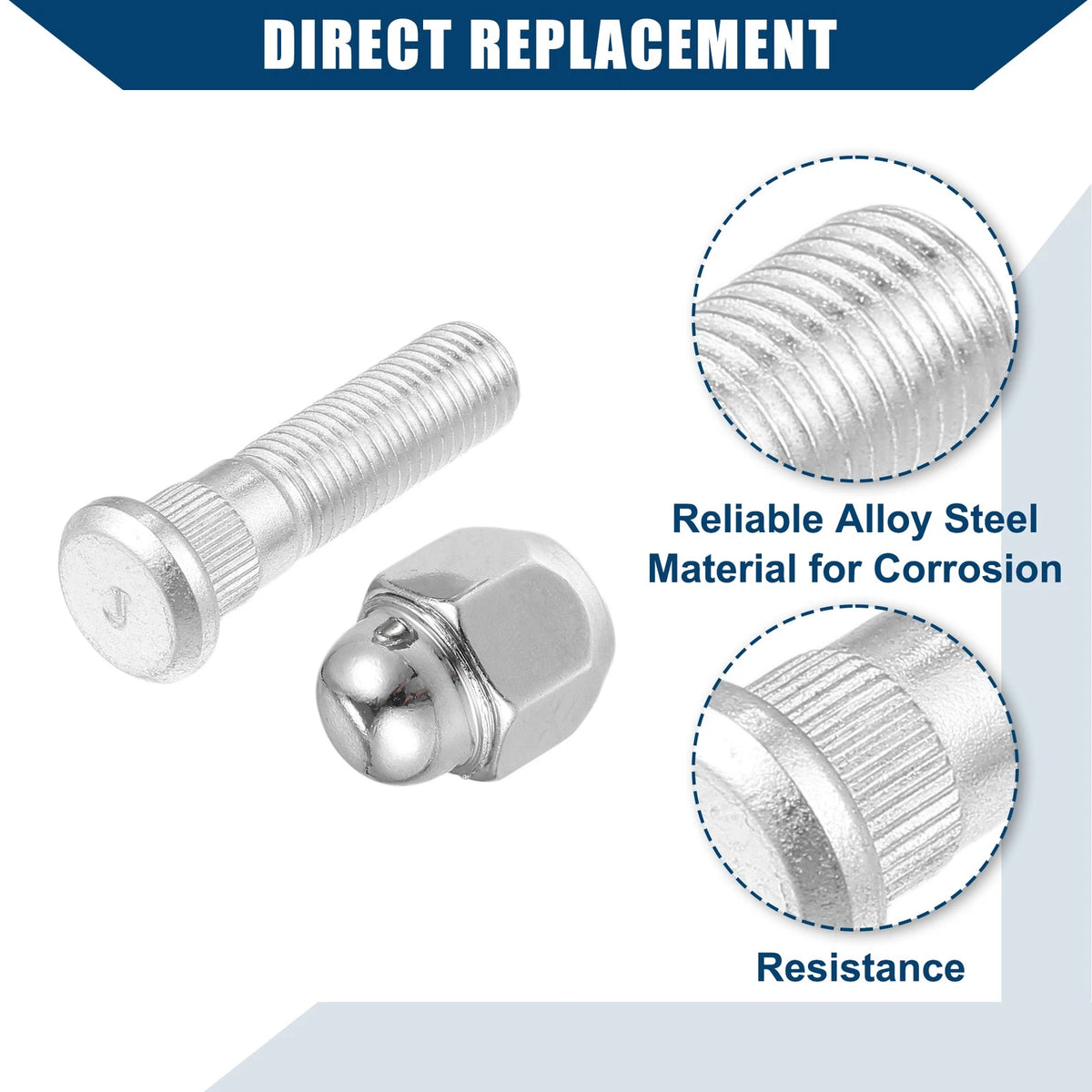 M12-1.50 Wheel Stud Bolts for Hyundai Sonata, Kia Rio (2006-2019)