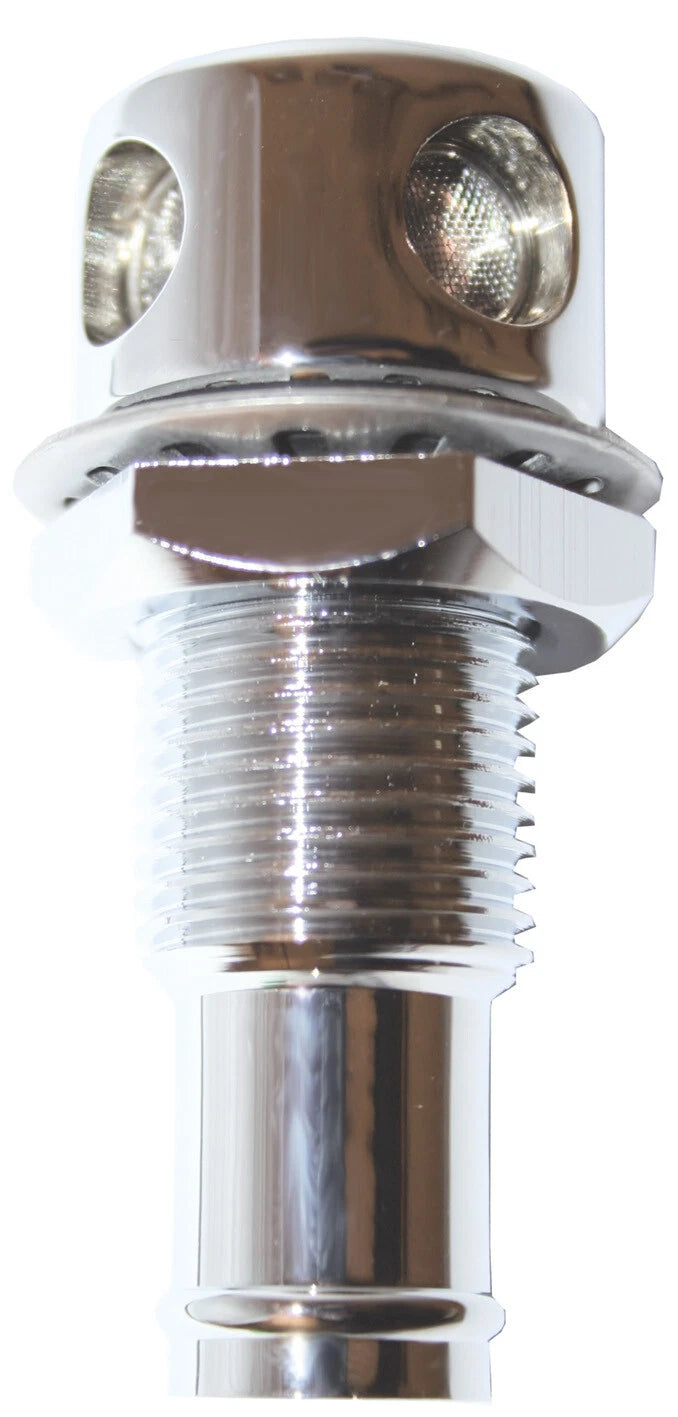 Fuel Breather Marine Chromed Brass Straight for 13mm-16mm Hose Compatibility
