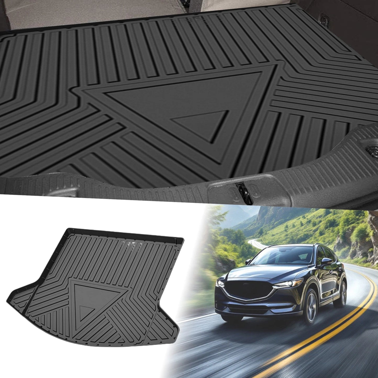Flat Face Cargo Liner Rear Trunk Mat for Mazda CX-5 (2017-2024) 1 Pc