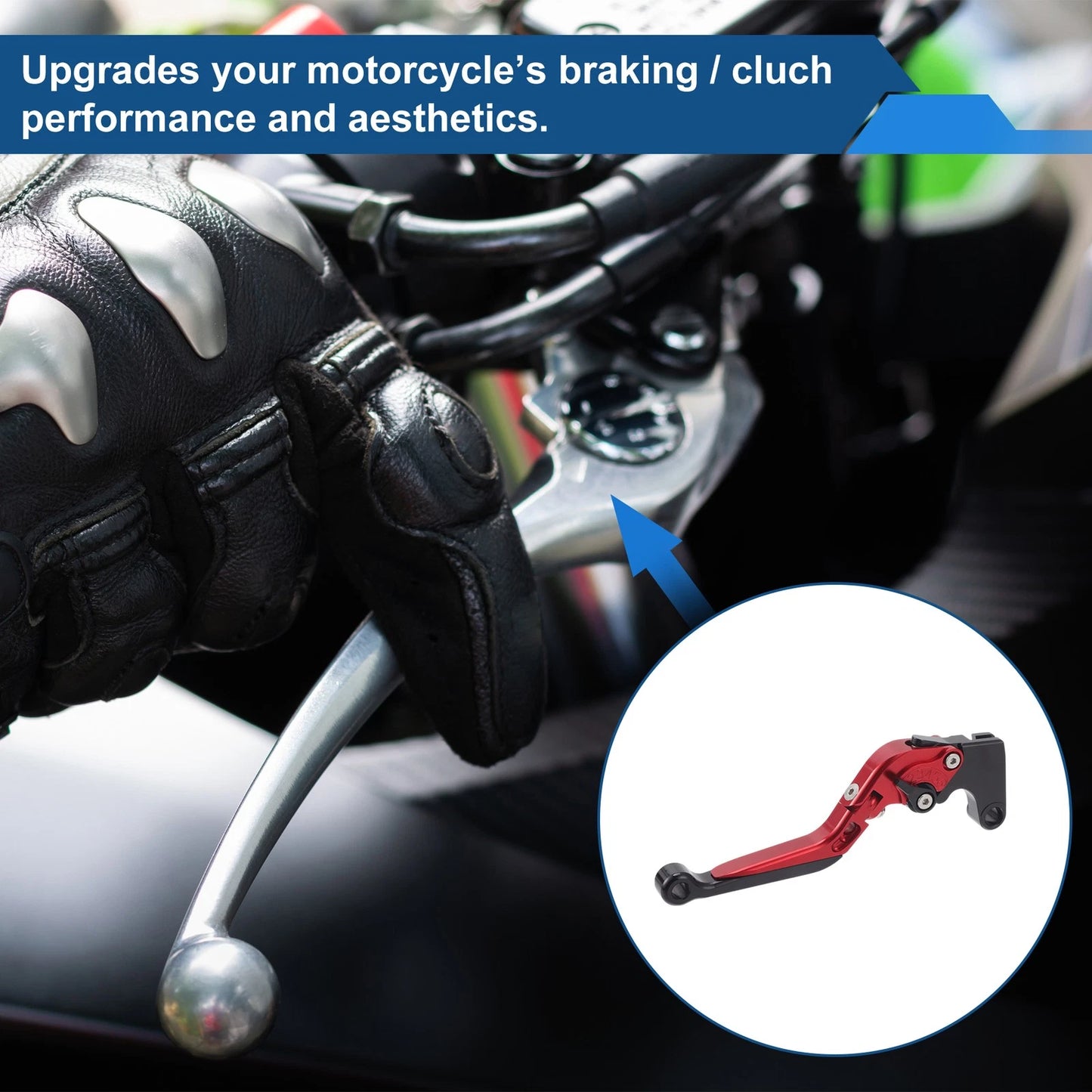Adjustable Brake Clutch Lever Red Handle Black End for Yamaha YZF R1
