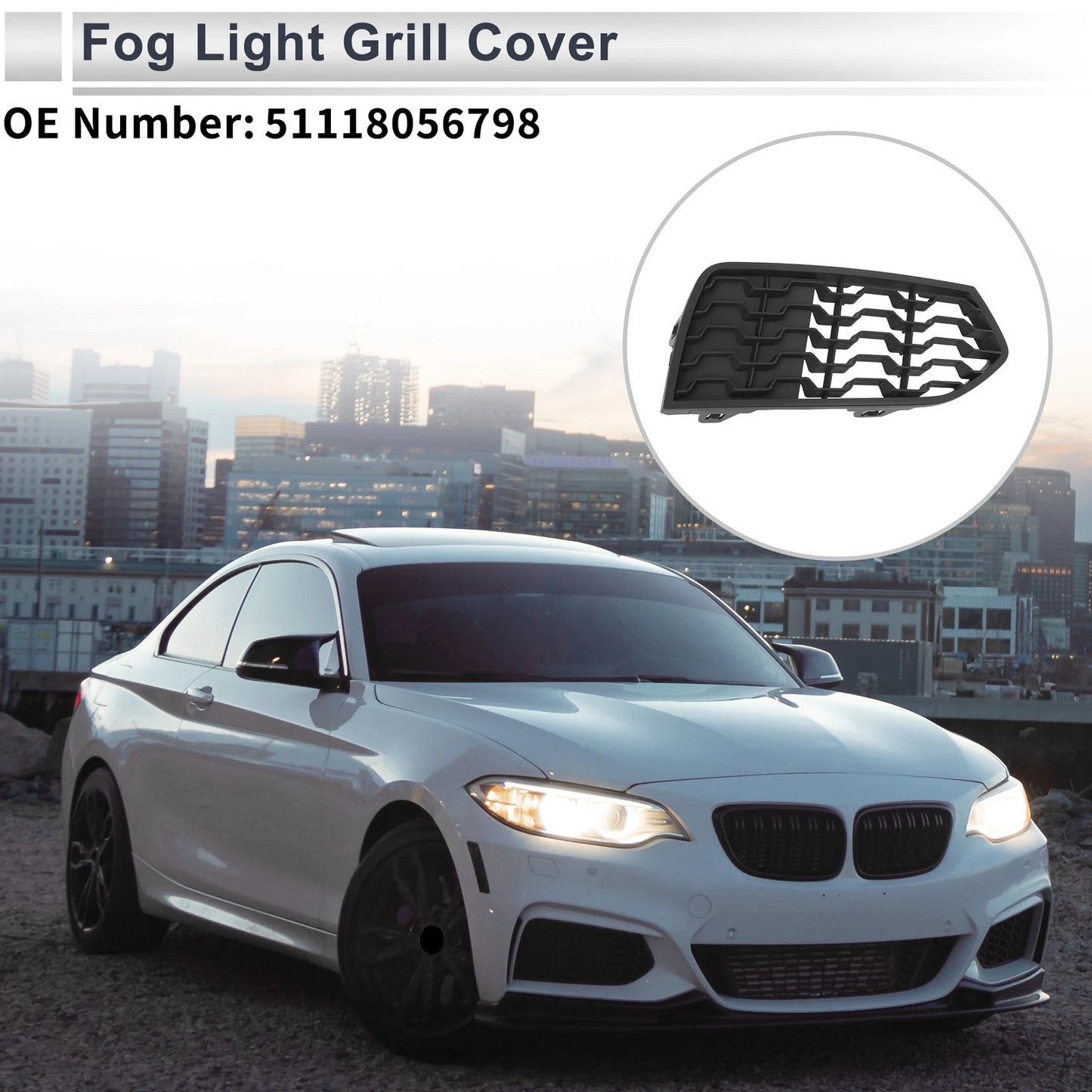 1pc Right Front Fog Light Grill for BMW 2 Series F22 (2012-2017)