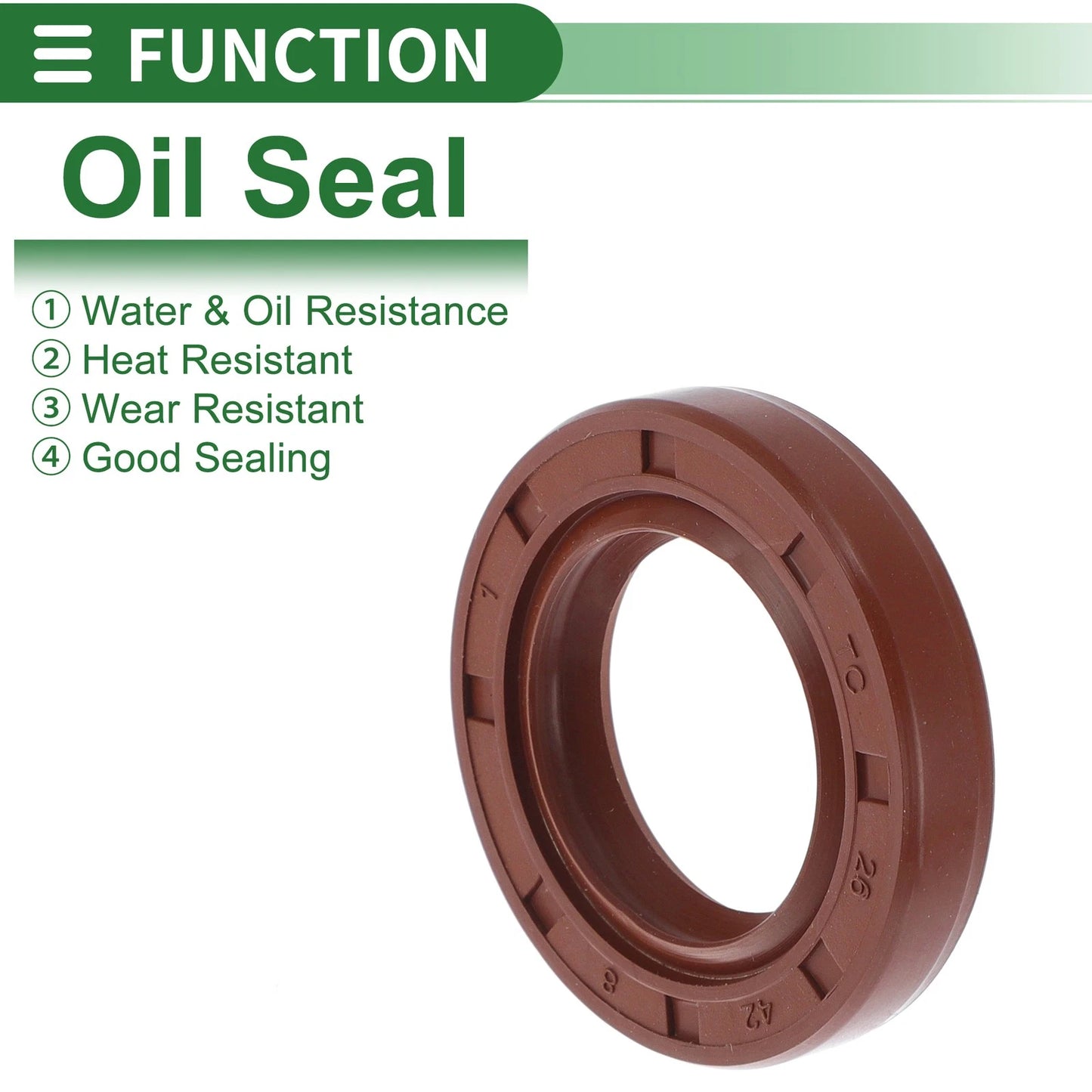 Oil Seal 5 Pcs 26x42x8mm Seal Ring Rotary Shaft Seal FKM Rubber