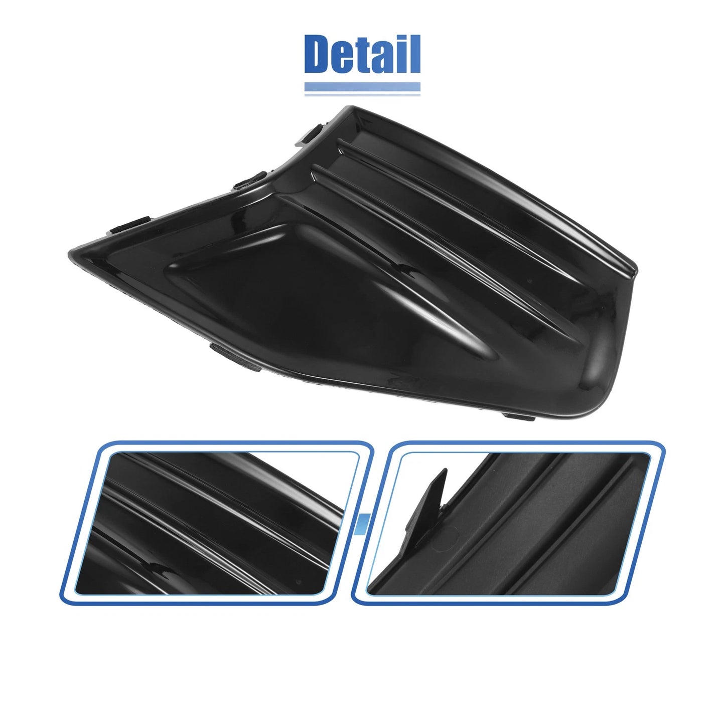 Front Left Fog Light Grille Cover for Ford Fusion (2019-2020) Gloss Black