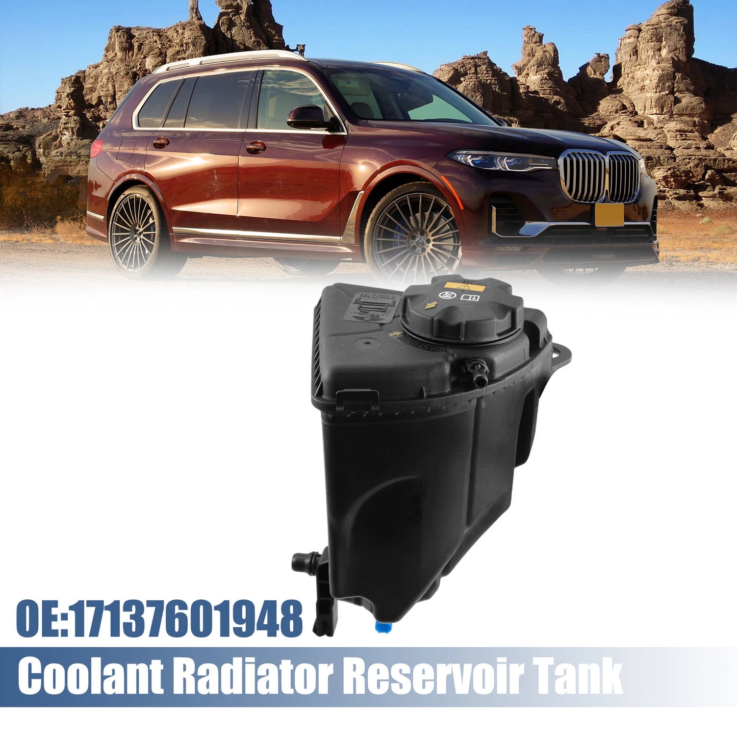 Coolant Reservoir Tank w/ Cap Sensor for BMW 550i E60 (2006-2010)
