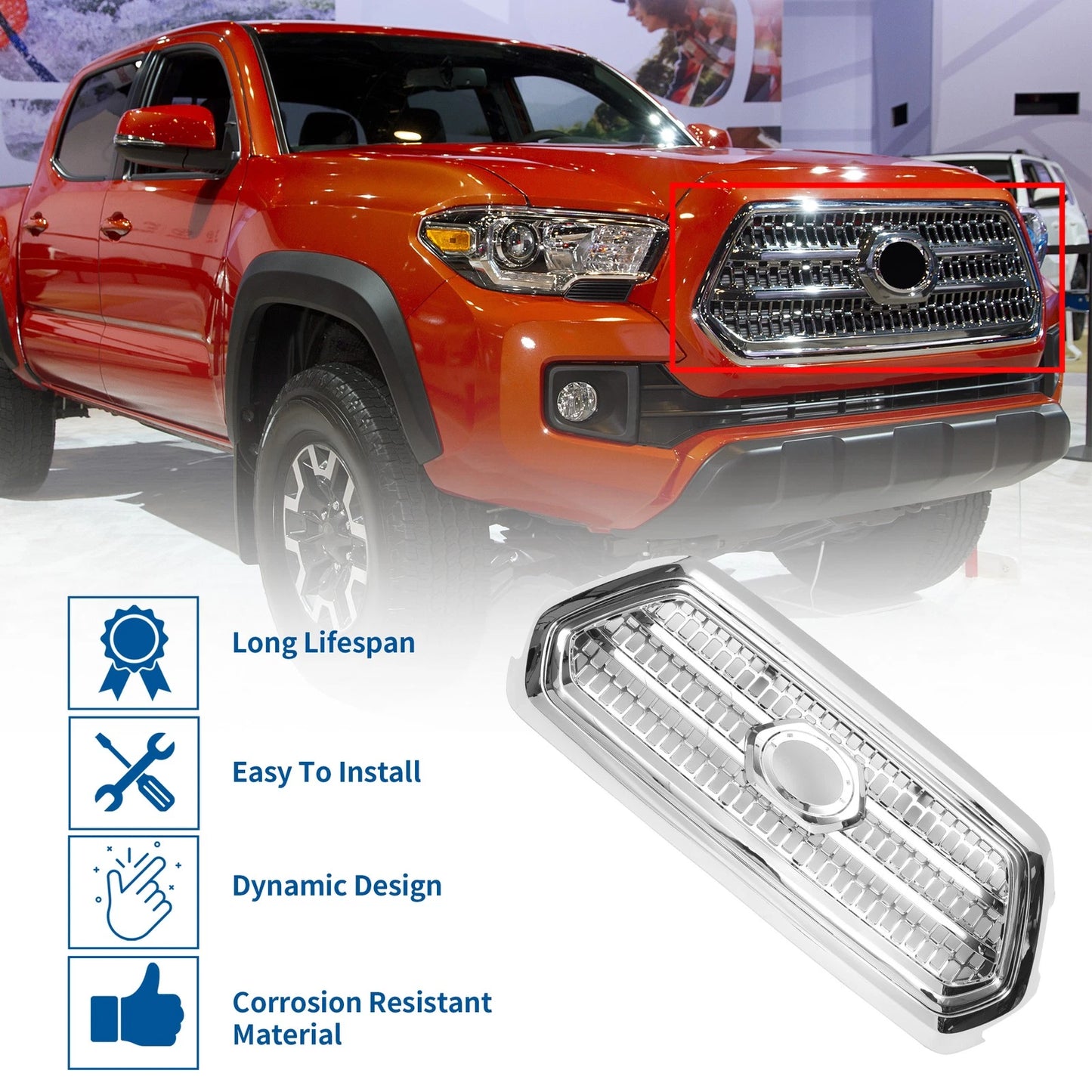 Front Hood Bumper Grille for Toyota Tacoma (2016-2020)