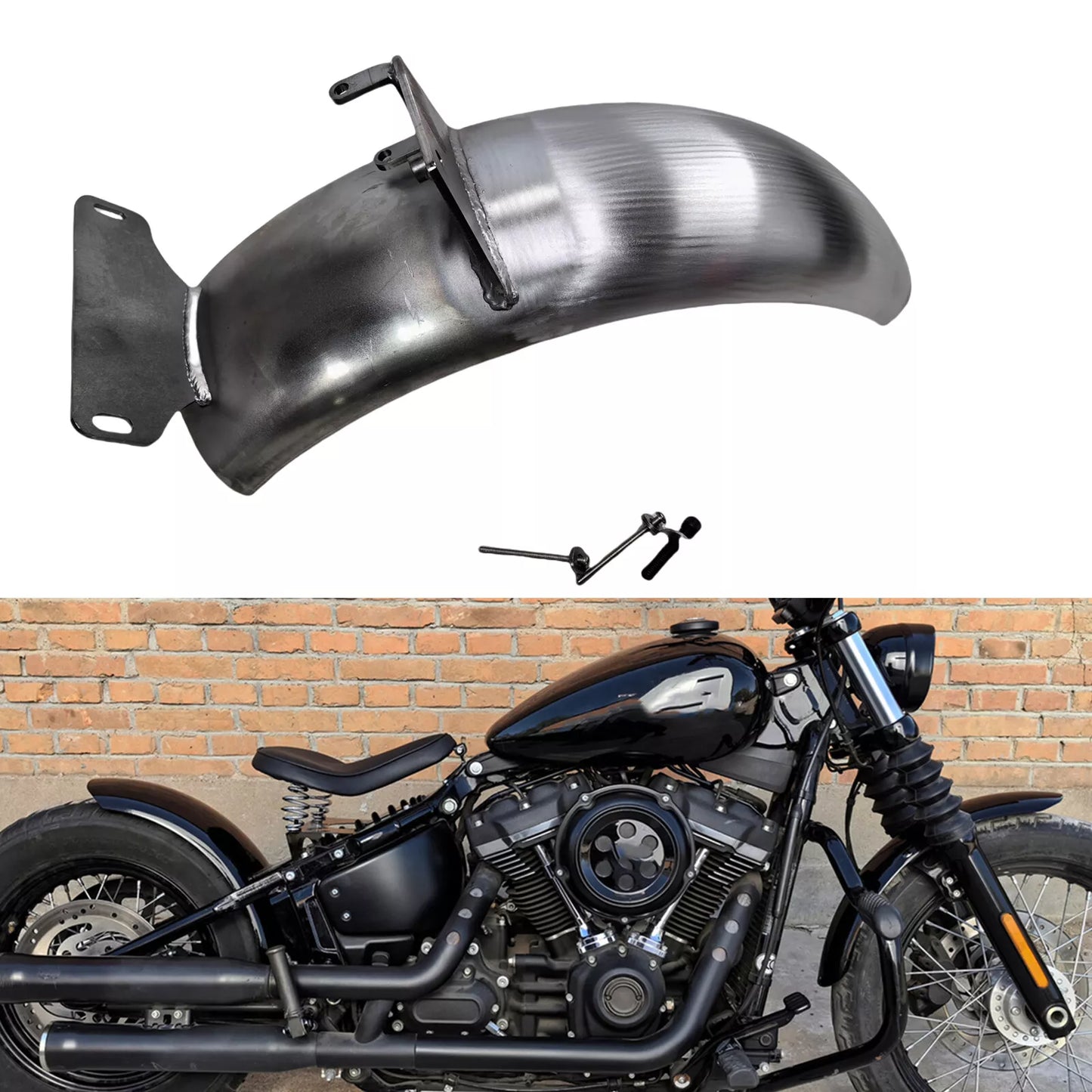 Rear Fender Mudguard Kit for Harley Street Bob FXBB (2019-2024) Silver