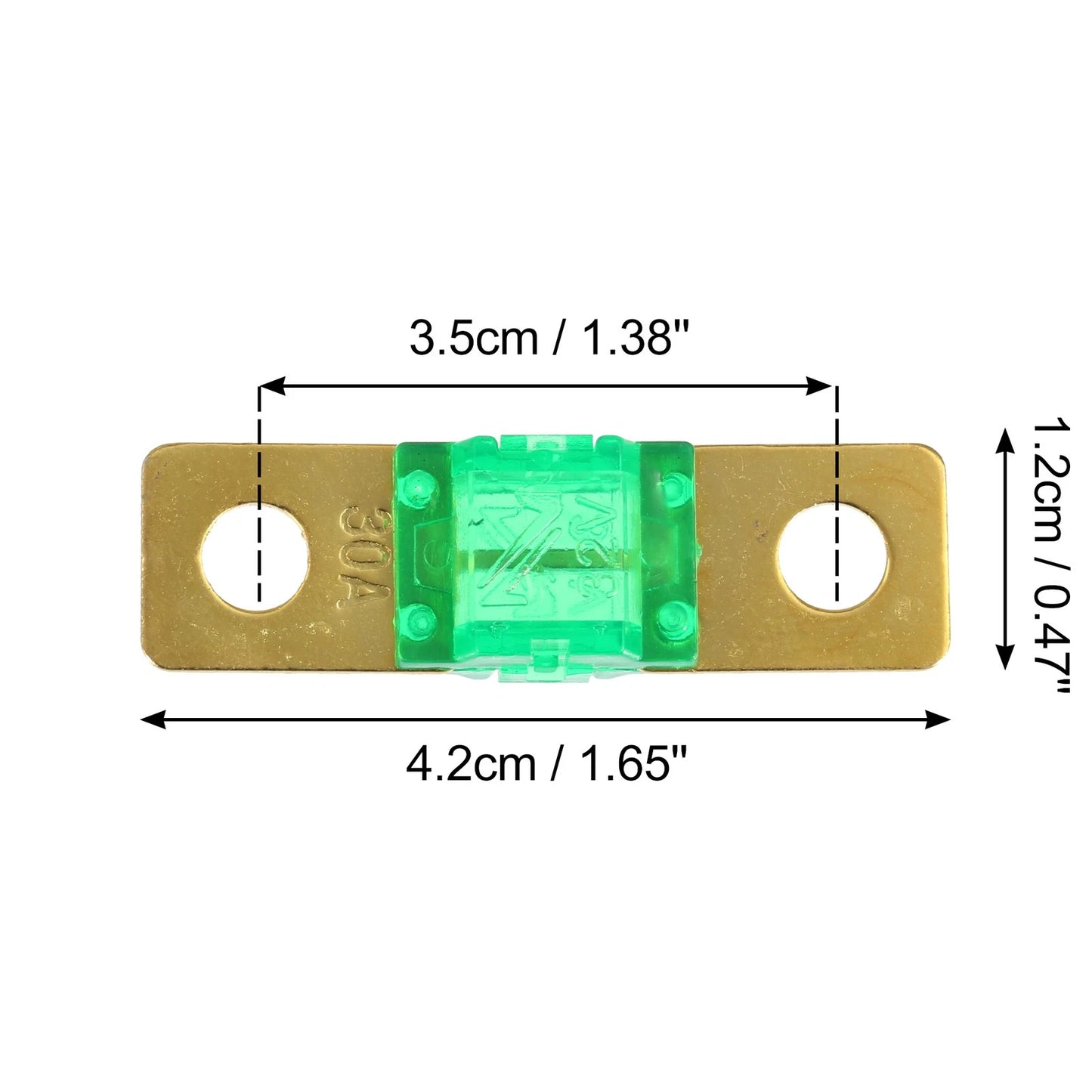 2pcs 30A 32V Bolt on AMI Fuse for Automotive Marine Audio Video System Green