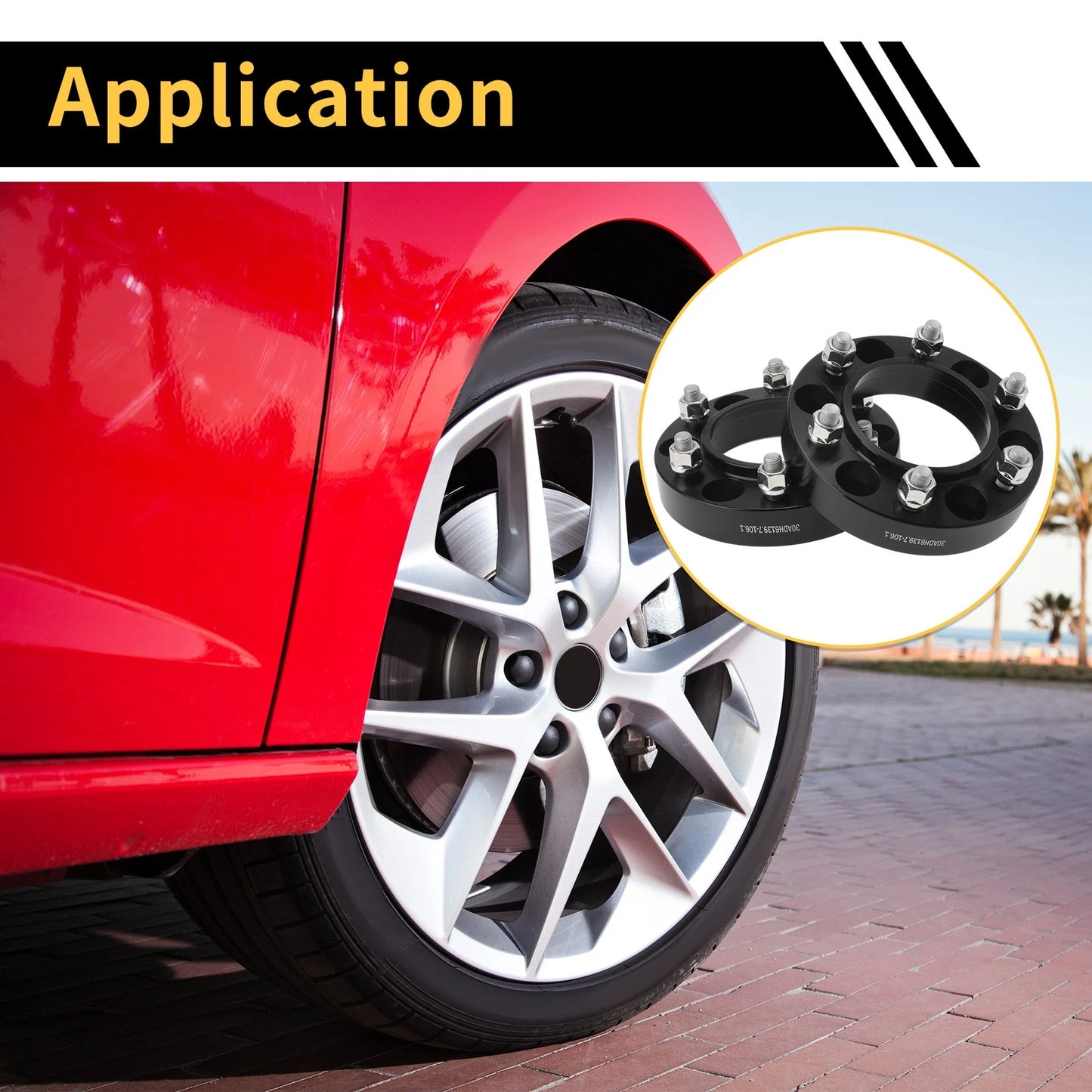 2 x 6x139.7mm Wheel Spacers 106.1mm M12x1.5 for Toyota 4Runner (1989–2023)