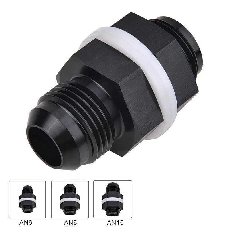 Black AN8 Flare Fuel Cell Bulkhead Fitting with Washer for Car Model
