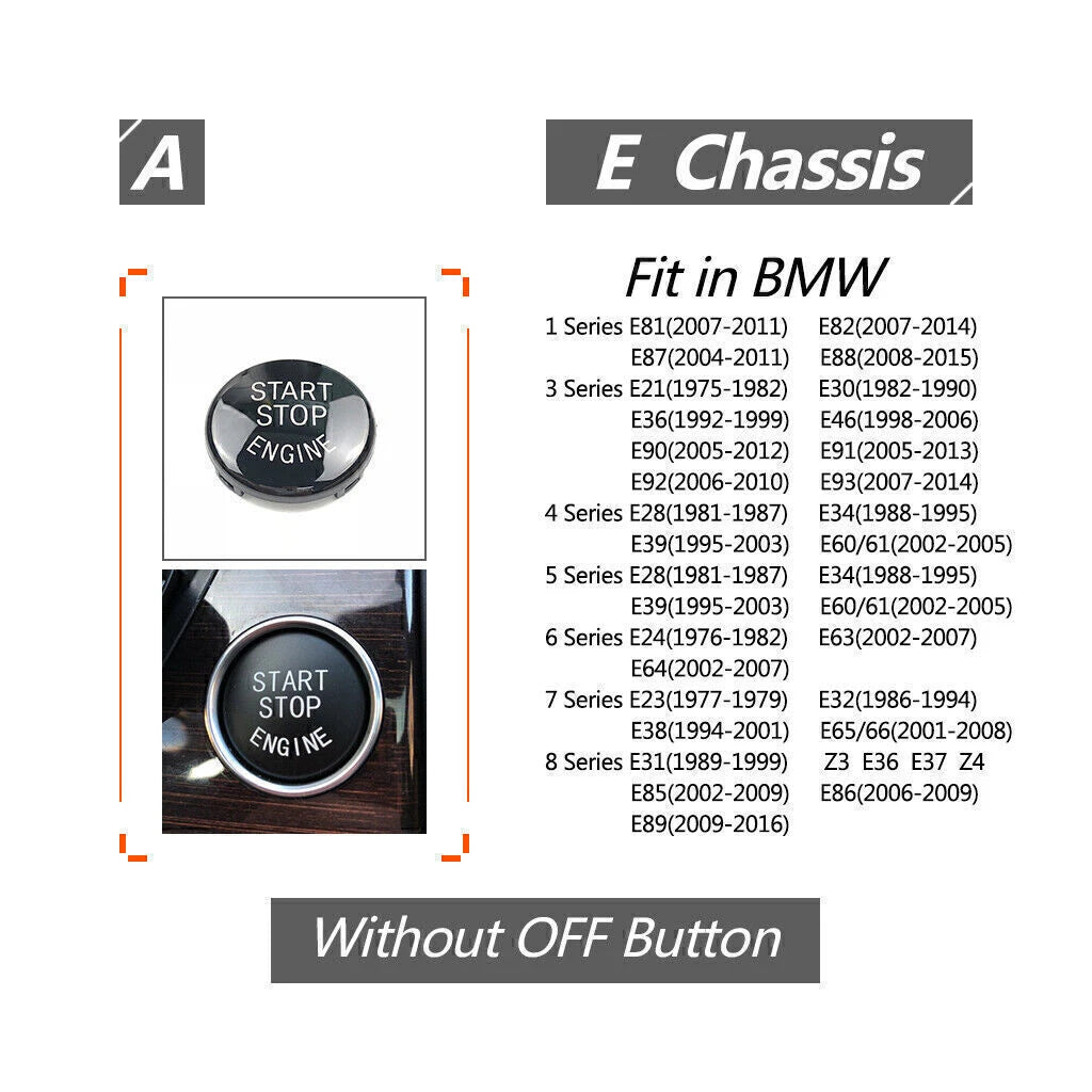 Gloss Black Start Stop Engine Button Cover for BMW E81 E87 E90 E91 E92 (2006-2013)
