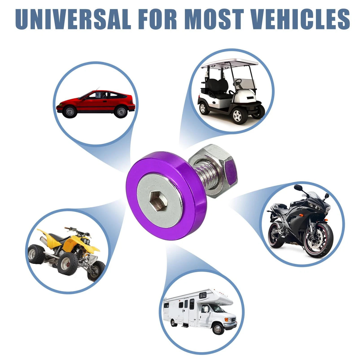 20pcs Purple M6 Fender Bumper Washer Bolt Nut for Motorcycle Car
