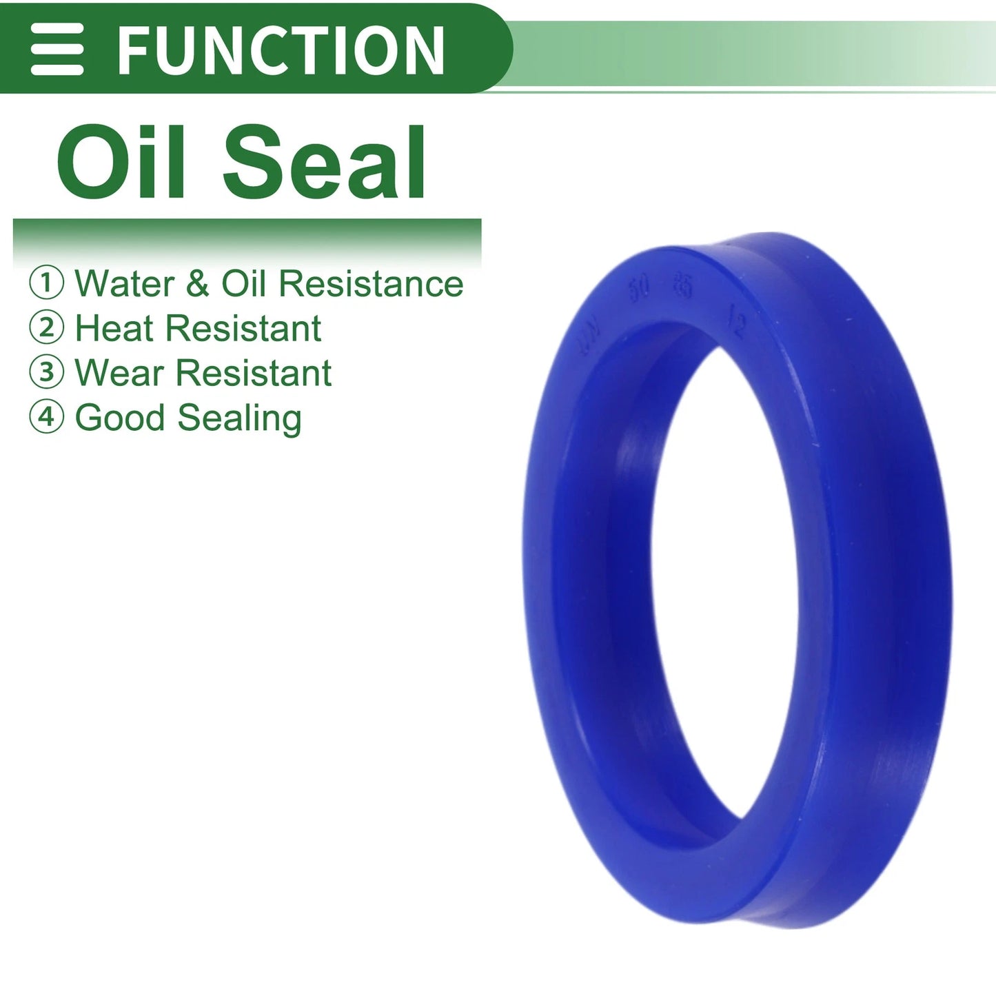 Oil Seal 50x65x12mm TPU Rotary Shaft Seal Blue 5 Pcs