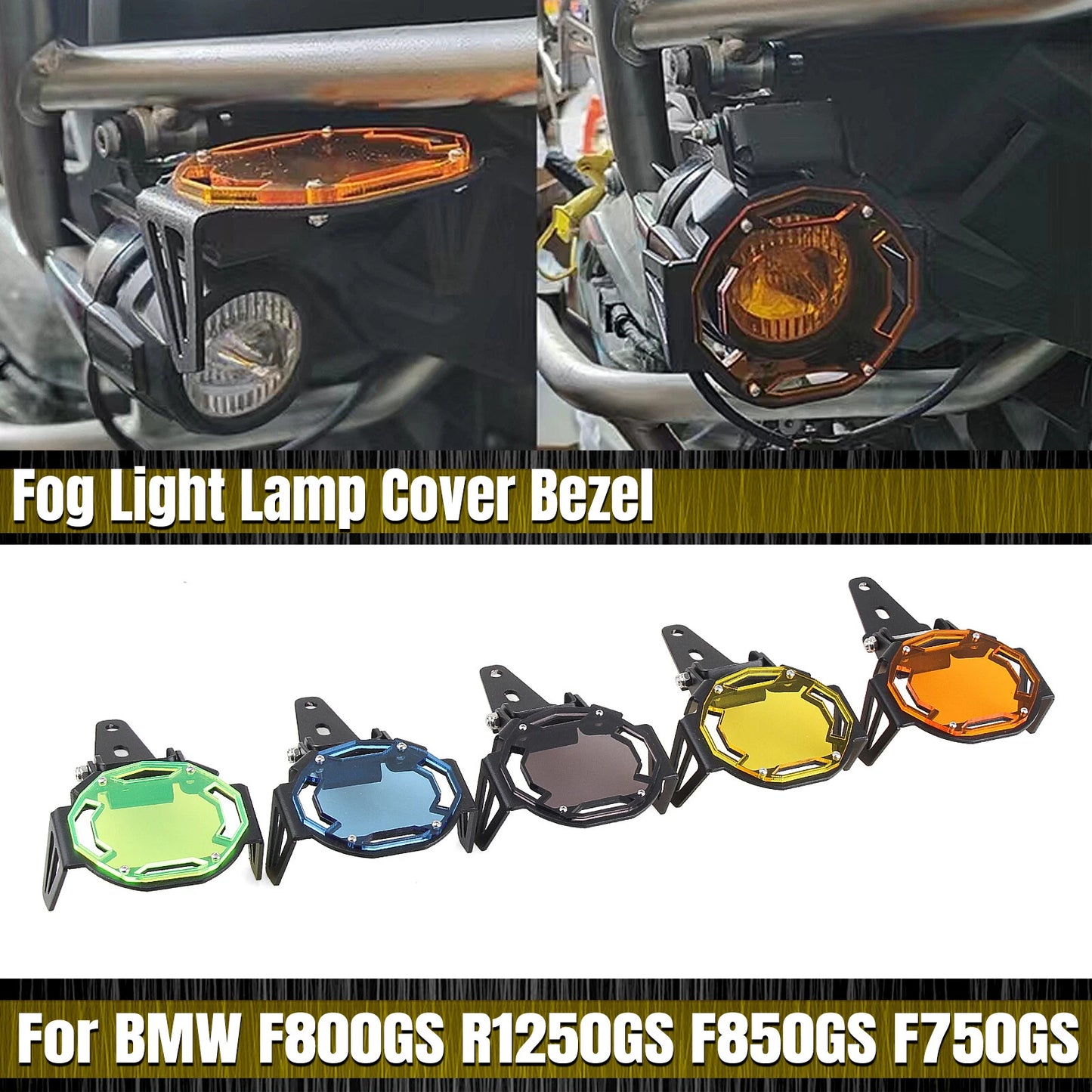 Fog Light Covers for BMW R1200GS/ADV, F800GS (2013-2023) - LED Auxiliary Lamp