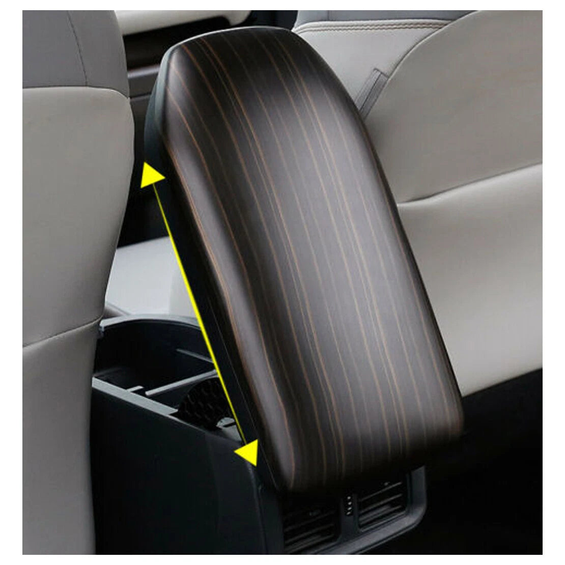 Wood Grain Armrest Storage Box Cover Trim for Toyota RAV4 (2019-2021)