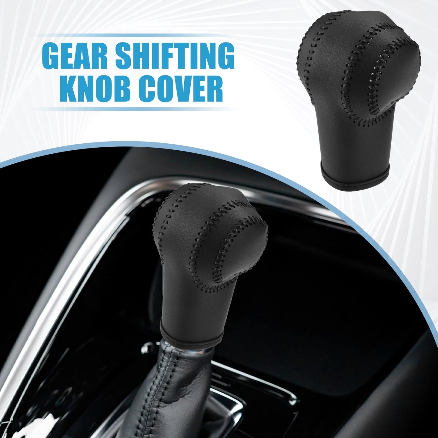Gear Shifting Knob Cover for Nissan Rogue 2008-2013 Faux Leather Black