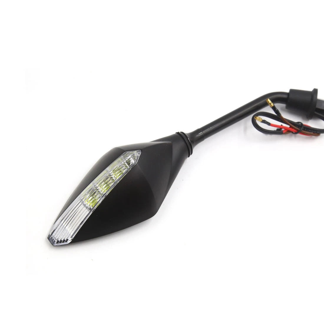 Pair 10MM Thread Yellow LED Turn Signals Indicator Side Mirrors for Motorcycle