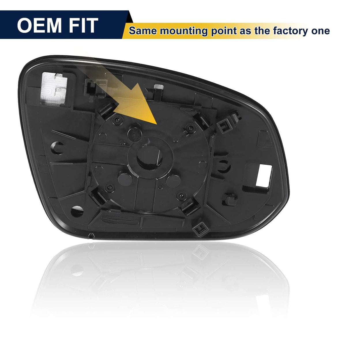 Left Side Heated Mirror Glass with Backing Plate for Toyota RAV4 (2013–2018)