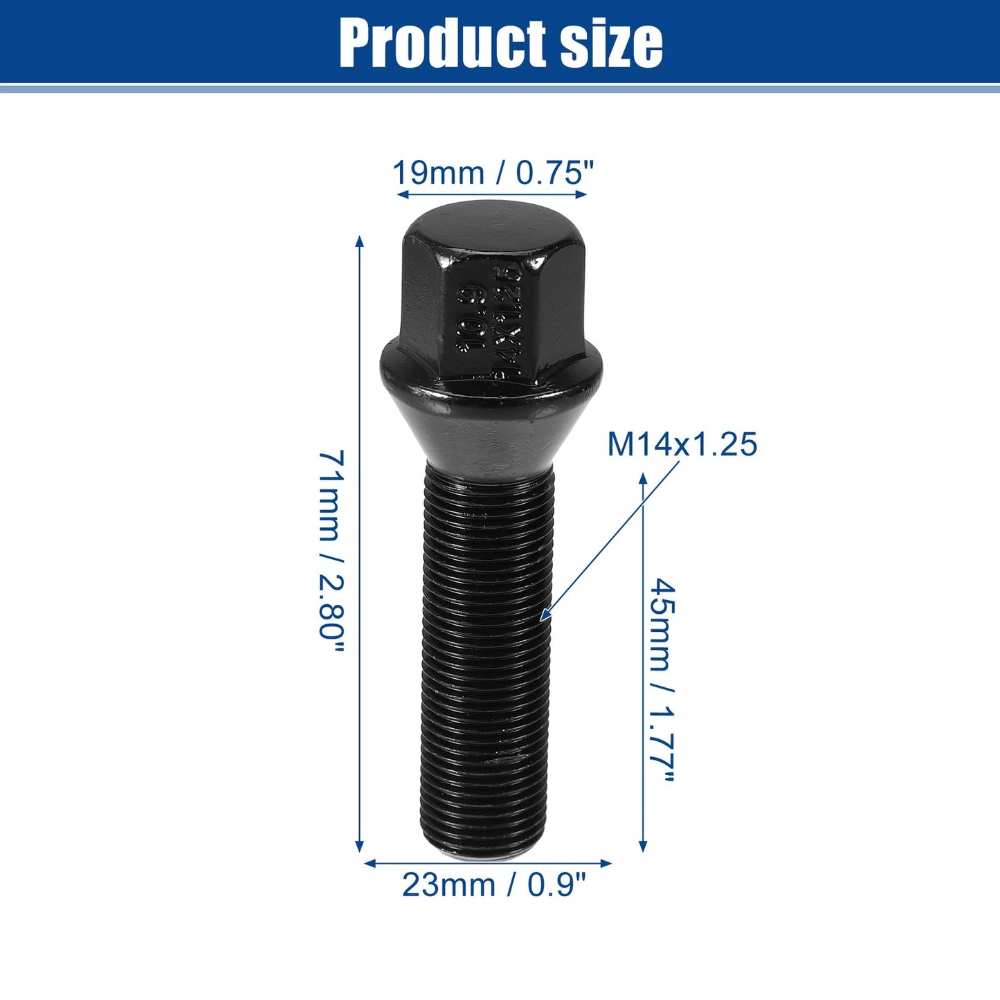 20 x M14x1.25 Extended Wheel Lug Bolts 45mm Shank for BMW