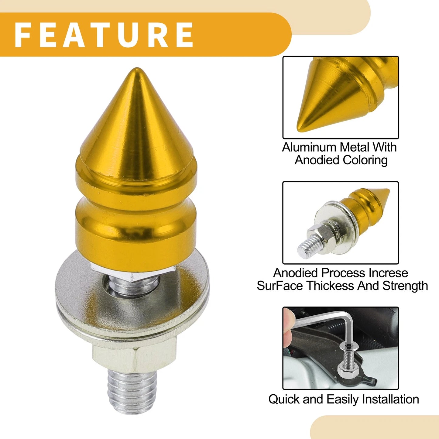M6 / 45mm 4 Pcs / License Plate Screws Cover for Universal Motorcycle