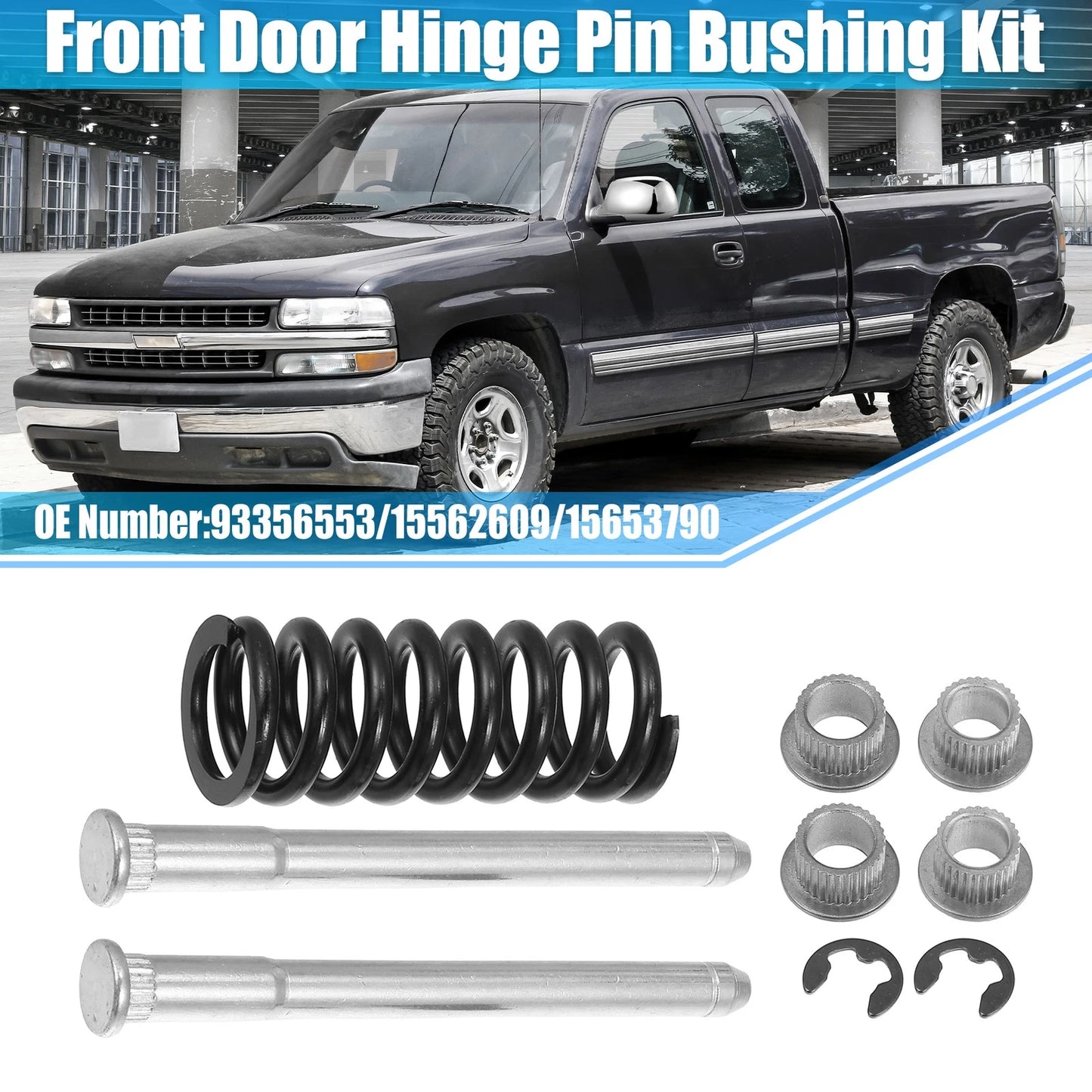 1x Front/Rear Door Hinge Pin & Spring with Bushing Repair Kit