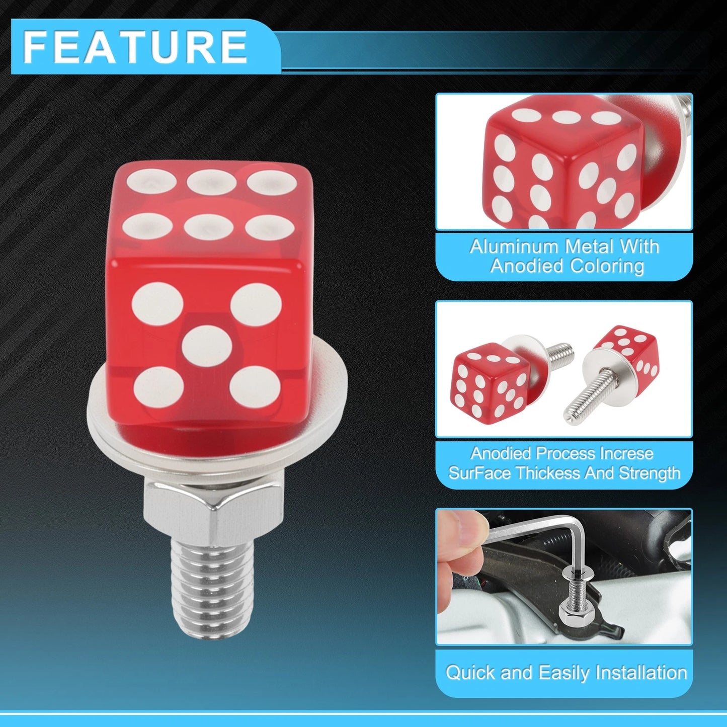 License Plate Screws Cover 3.45 cm 4 pcs for Universal Motorcycle