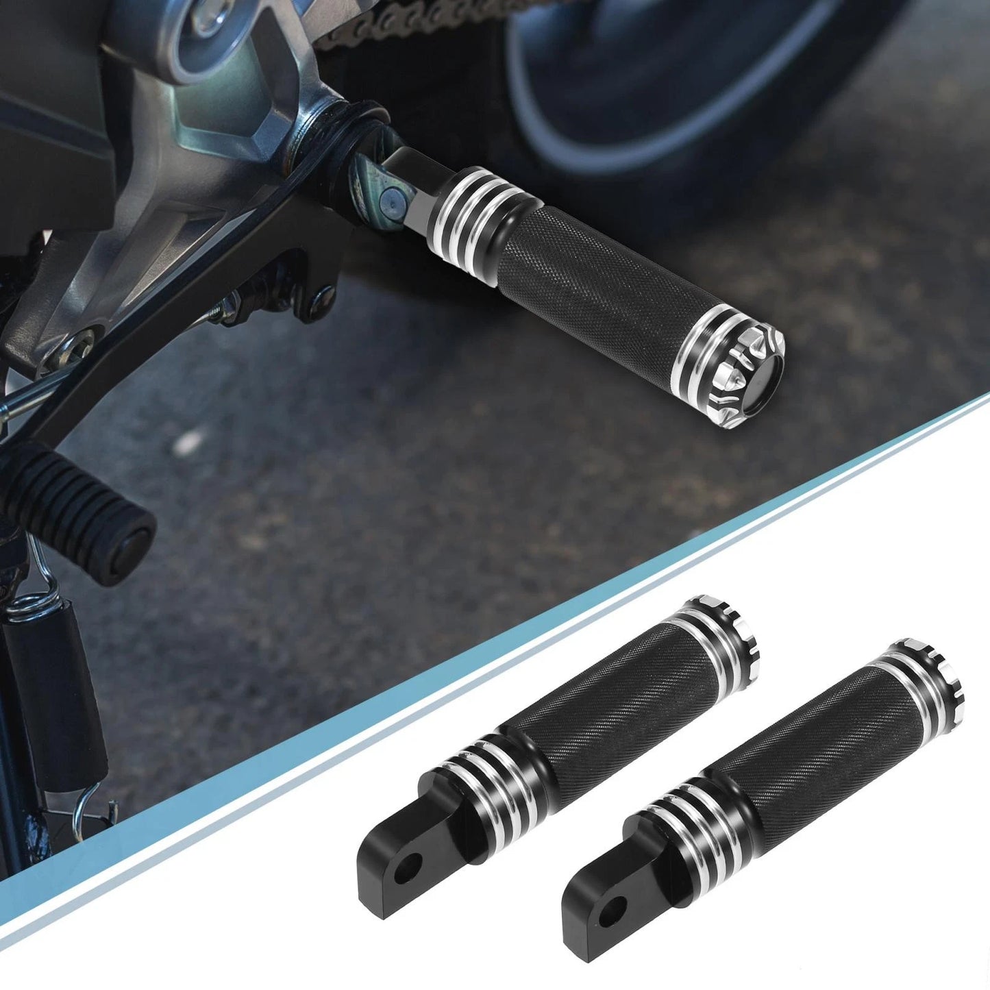 2 x Non Slip Foot Peg Front Rider Foot Rest for Harley 883 1200