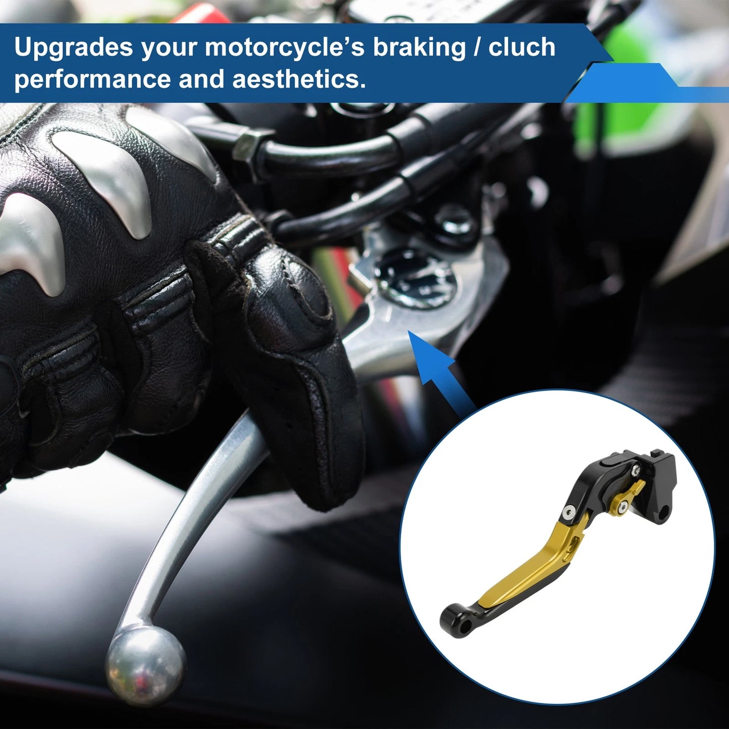 2 x Brake Clutch Levers Black Gold Tone for Kawasaki Vulcan S 650 (2015–2023)