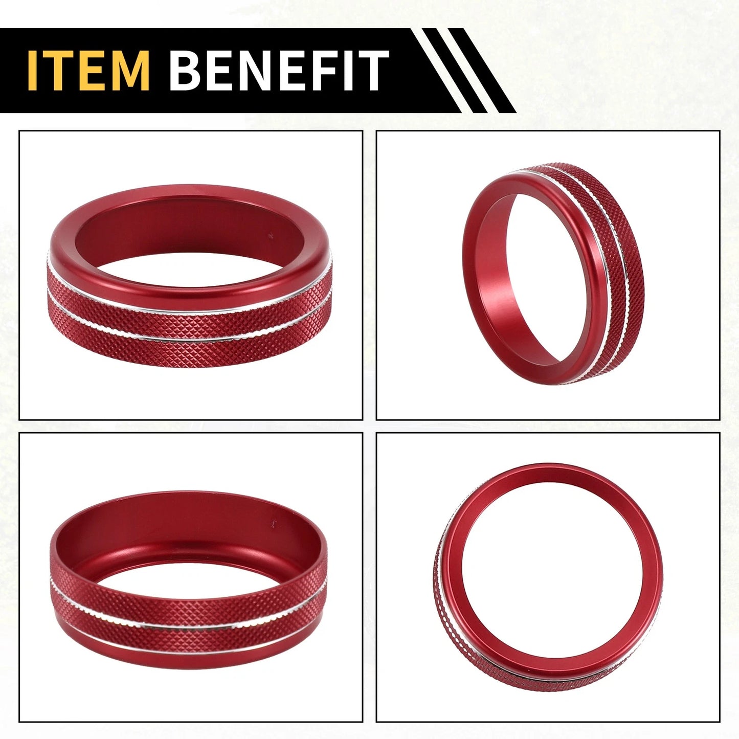Knob Cover Ring Light Switch for GMC Sierra Red (2014-2018)