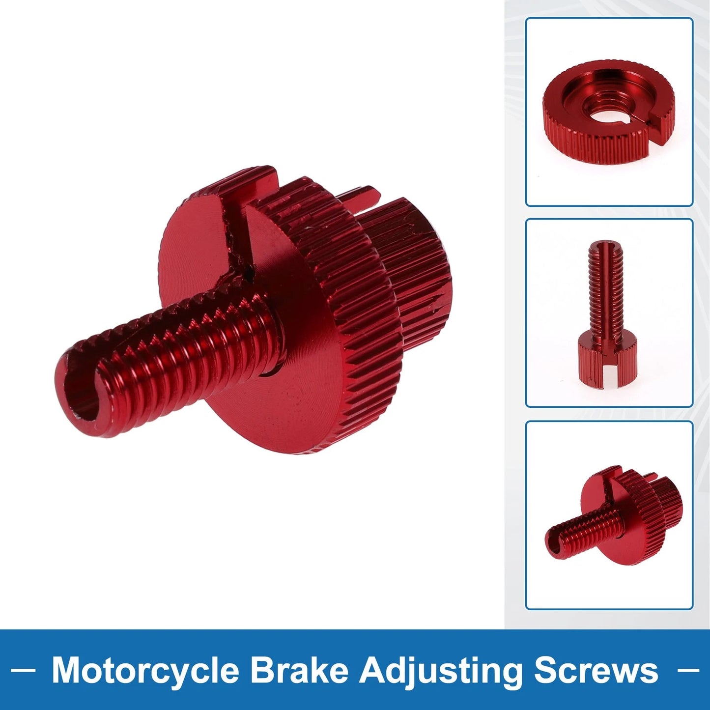 2 x Brake Lever Barrel Adjusters Screws M8 Red for Motorcycle