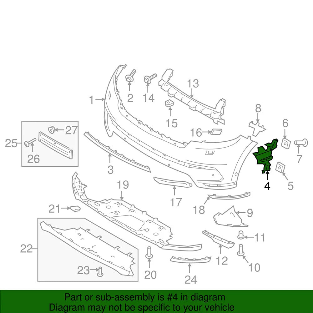 Front Bumper Mounting Bracket for Land Rover Range Rover Velar (2018-2021) Pair