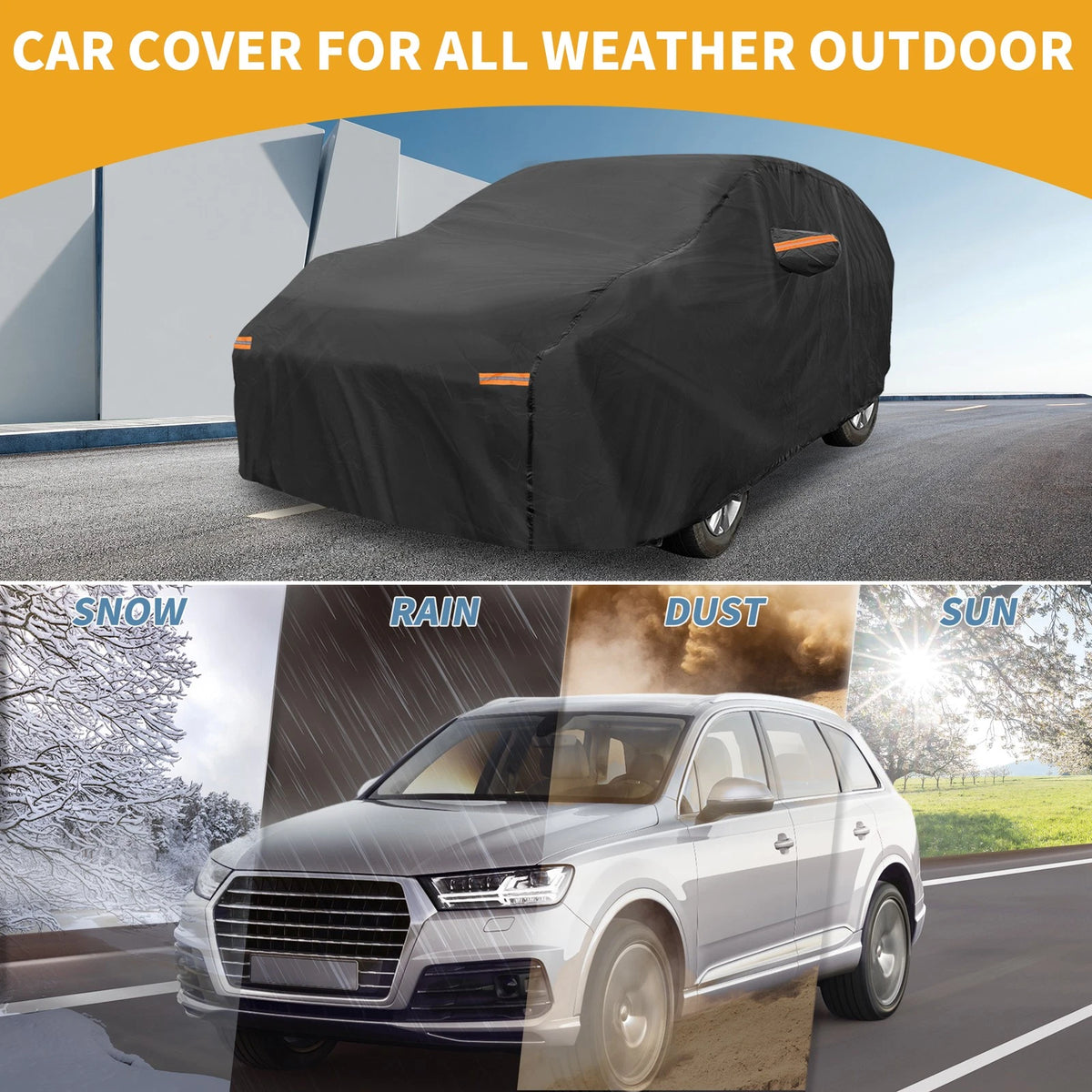 Waterproof All Weather Car Cover for Toyota Sienna Black
