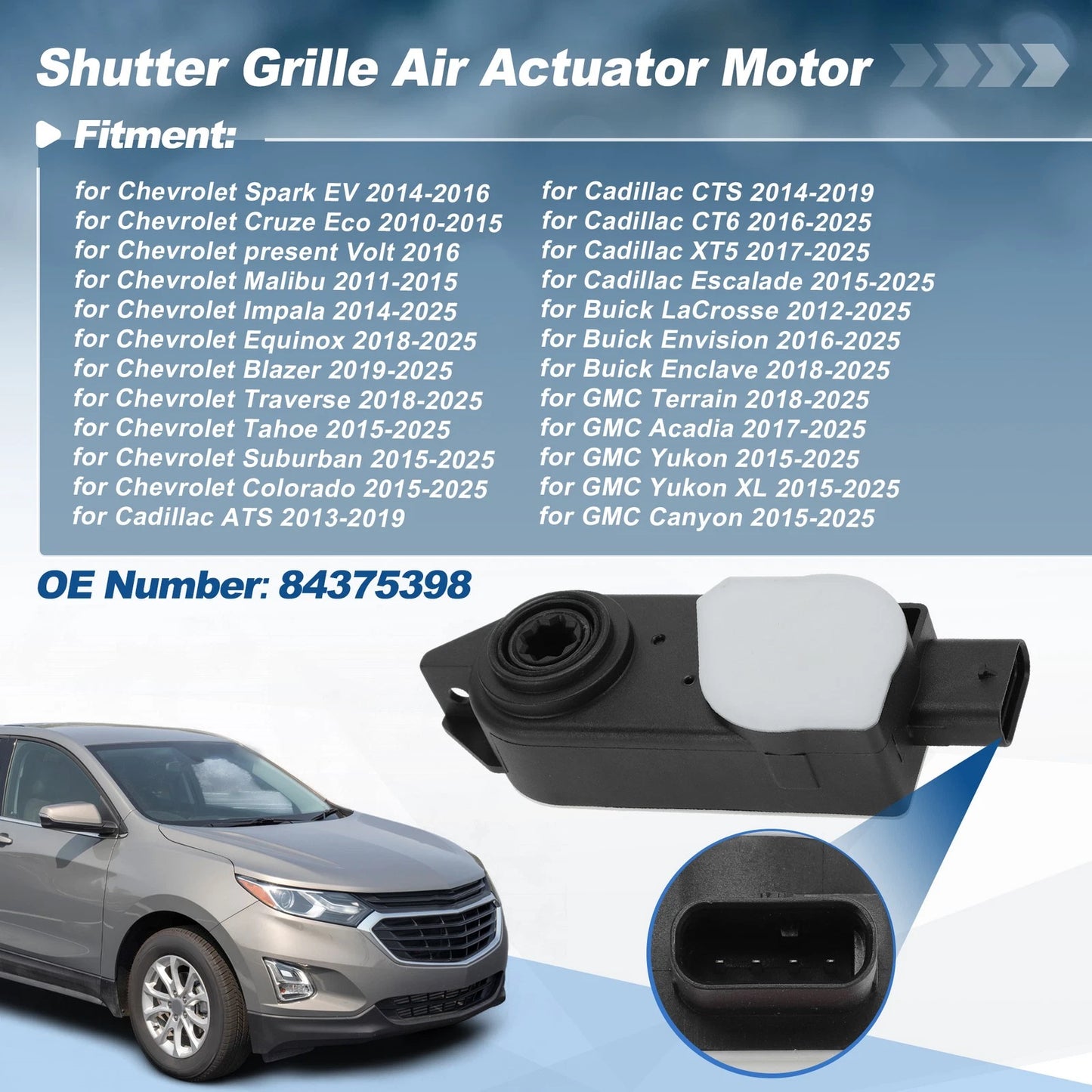 Shutter Grille Air Actuator Motor for Chevrolet Malibu Equinox