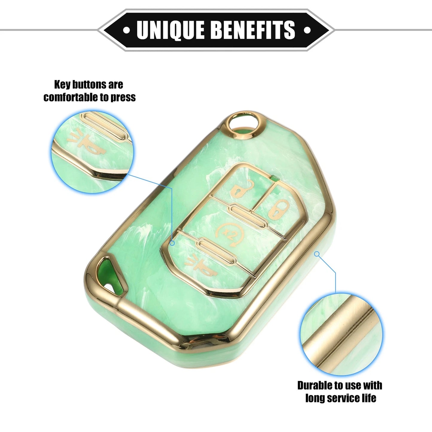 4 Button Remote Key Fob Cover Case for Jeep Wrangler JL JLU (2018-2023)