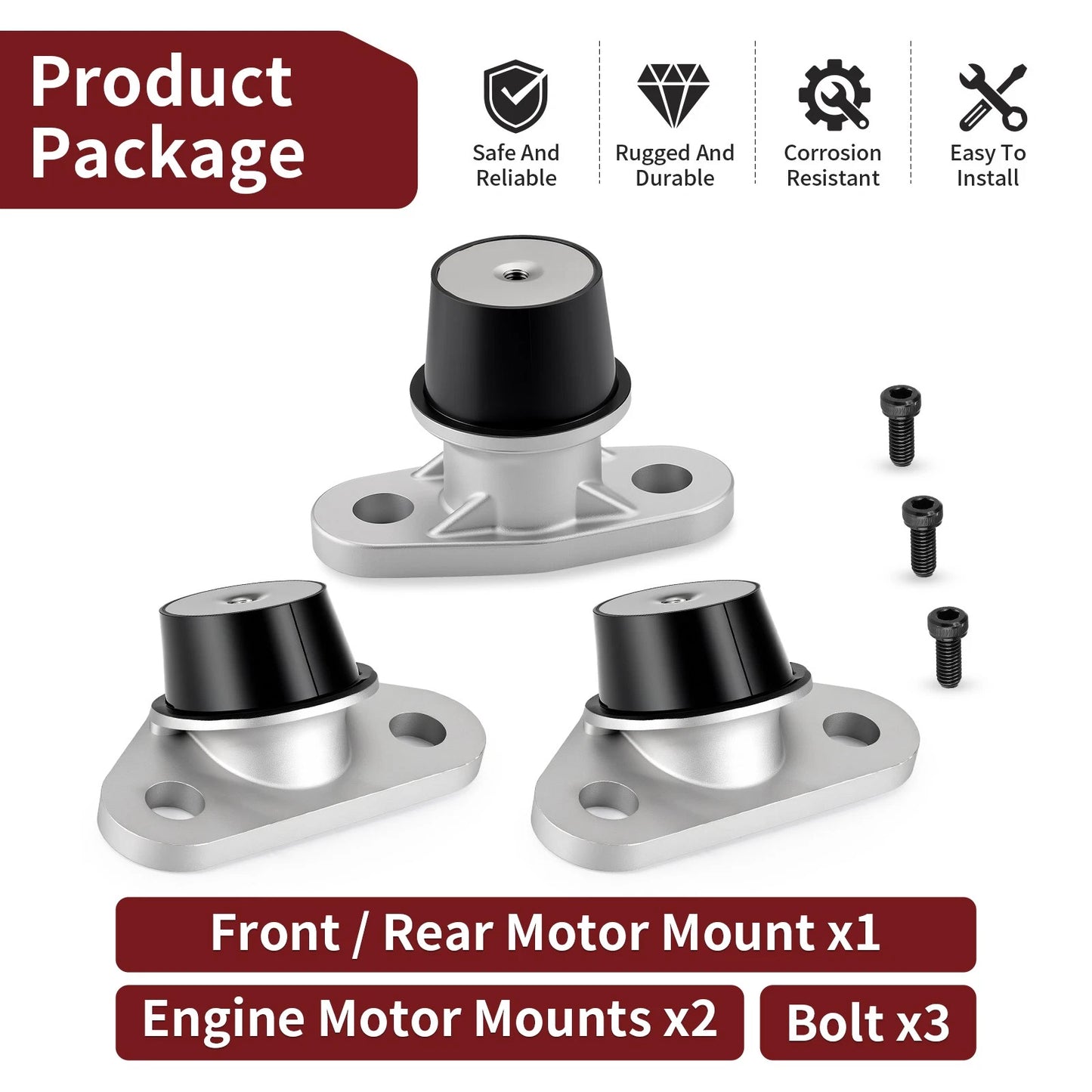 3x engine mounts for Sea-Doo RXT (2005–2007)
