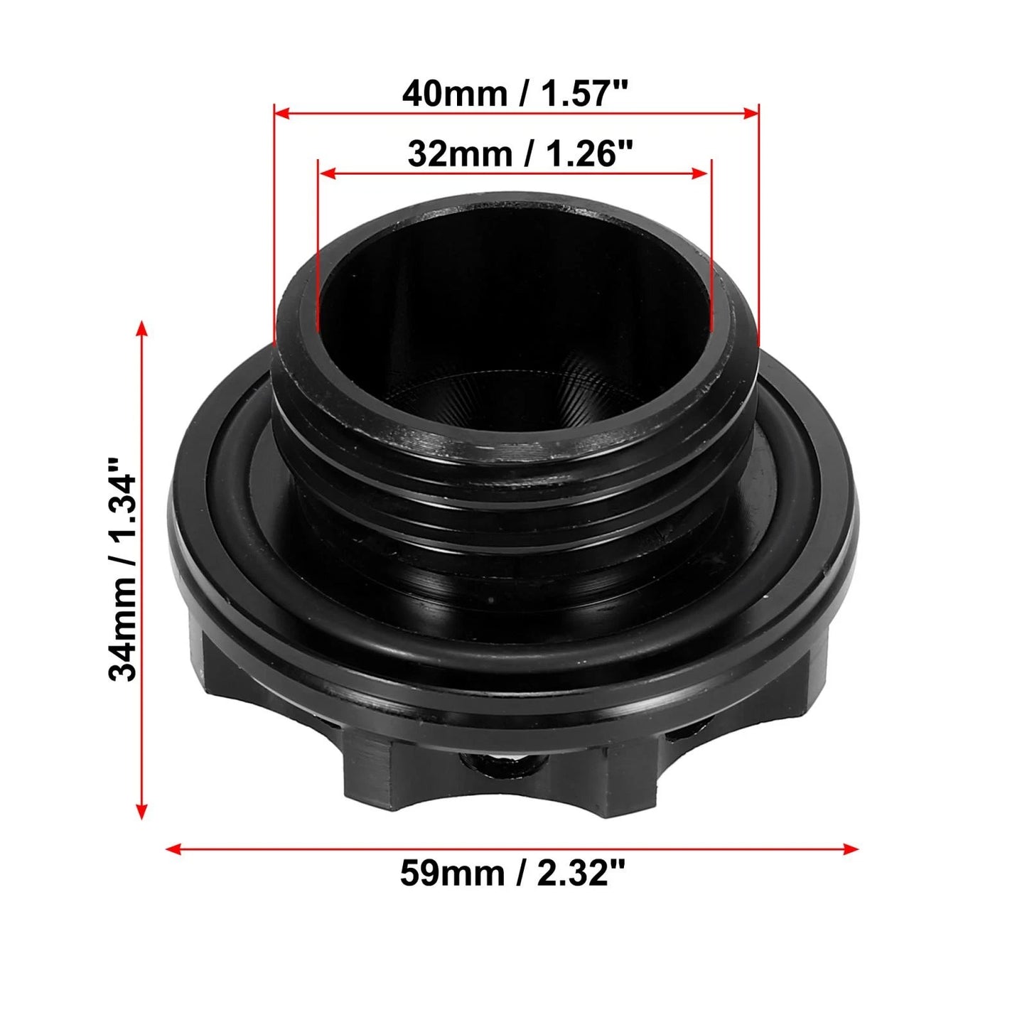 Black Aluminum Alloy Gas Oil Filler Plug Cover for Subaru