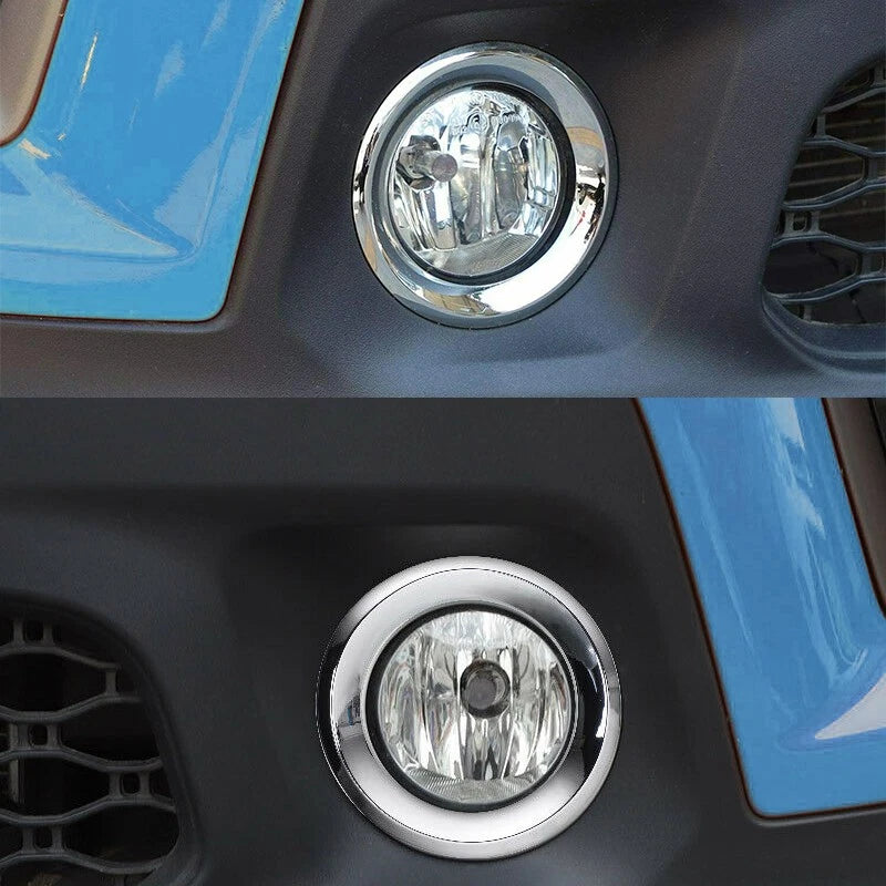 Chrome Fog Light Bezel Trim Ring for Jeep Renegade (2019-2020)