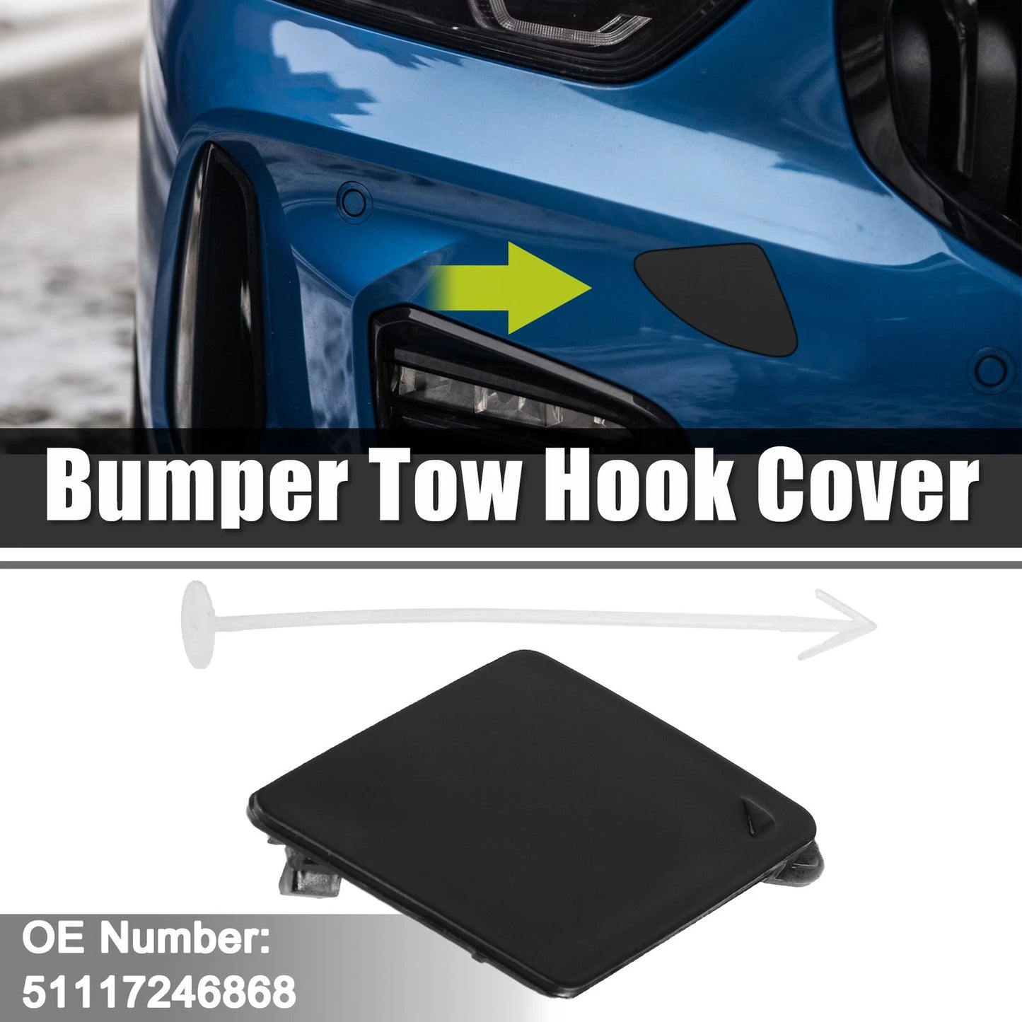 Front Right Bumper Tow Hook Cover Cap for BMW 550i (2011-2017)