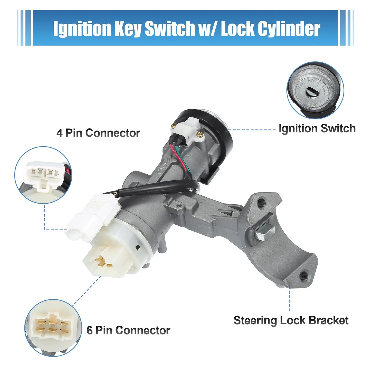 Ignition Switch Lock Cylinder for Kia Spectra, Hyundai Elantra (2001-2006)