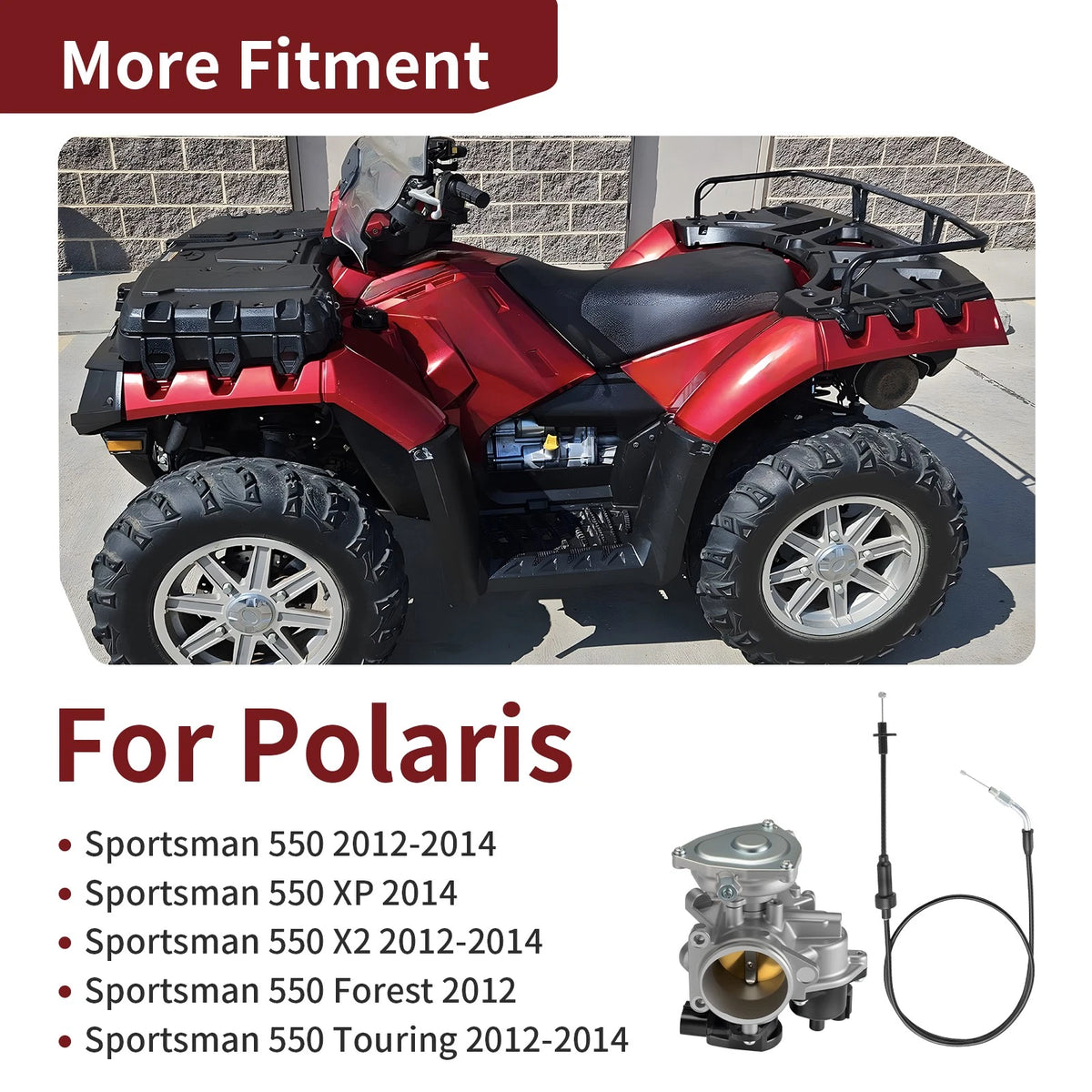 Throttle Body Assembly With Cable for Polaris Sportsman 550 Forest (2012–2014)