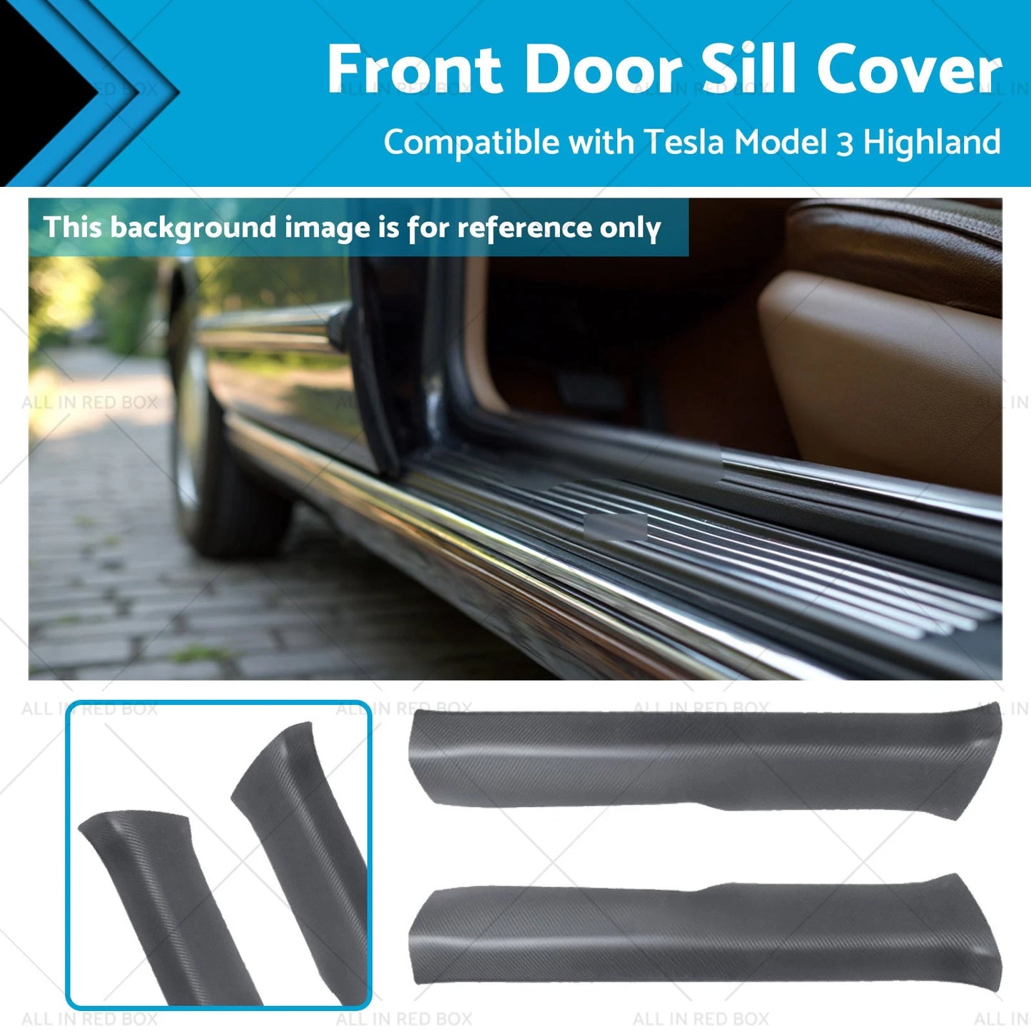 Carbon Fiber Front Door Sill Cover for Tesla Model 3 (2023)