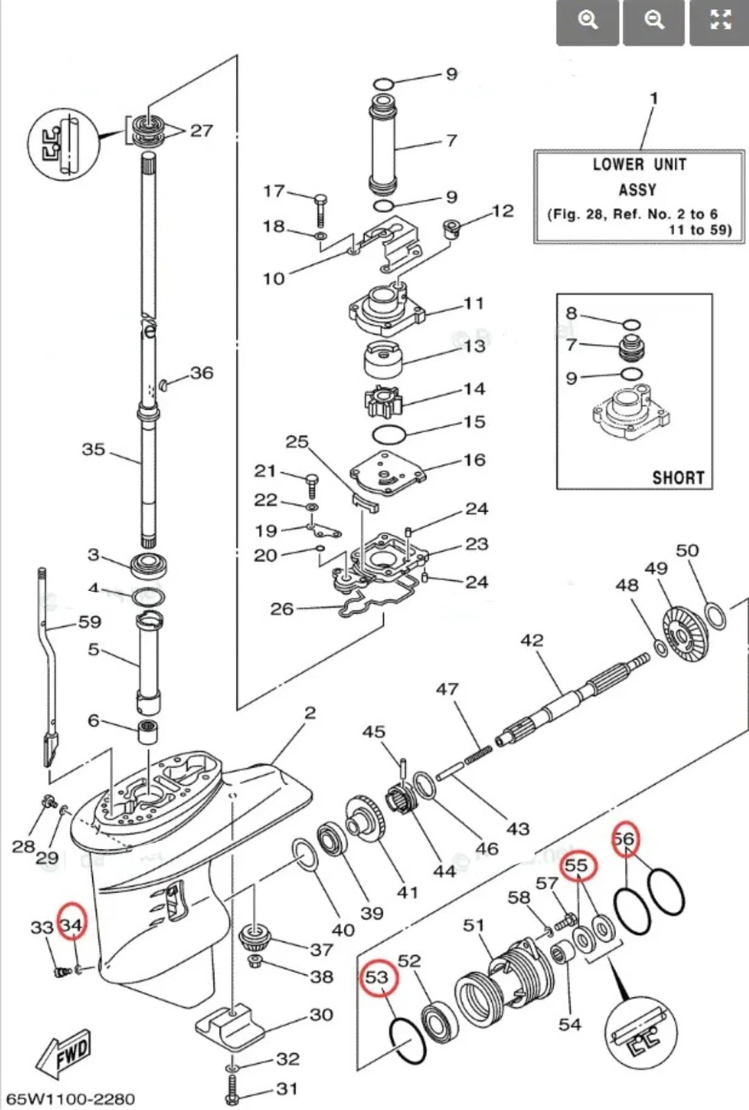 25/30HP Lower Unit Seal Kit for Yamaha Marine