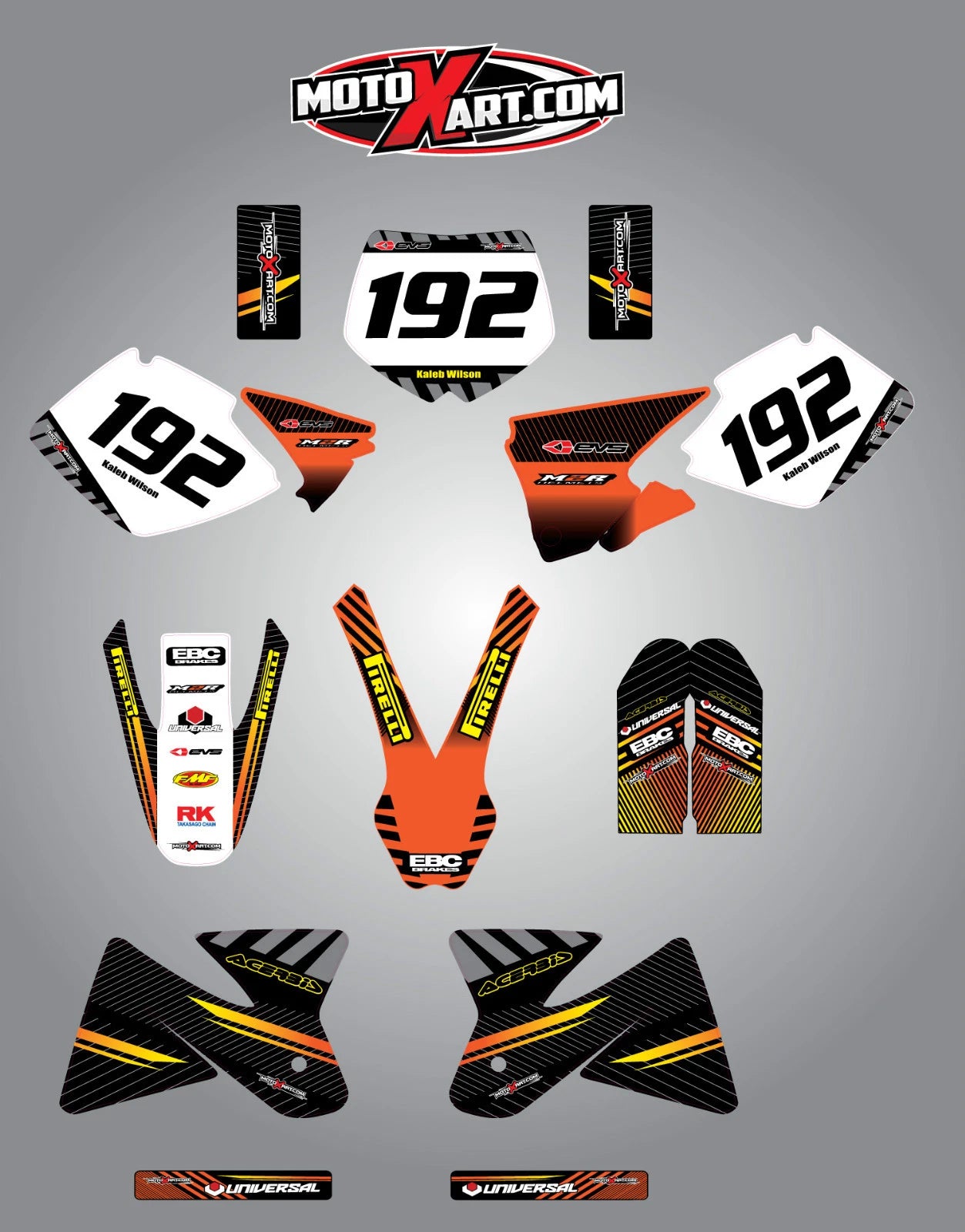 KTM 125 SX Full Sticker Kit for 1998-2000