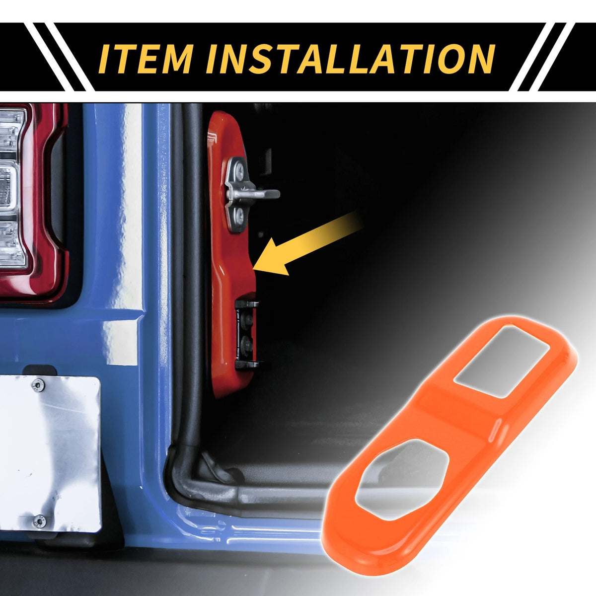 Rear Trunk Lock Panel Cover Trim for Jeep Wrangler JL JLU (2018-2024) - ABS Orange