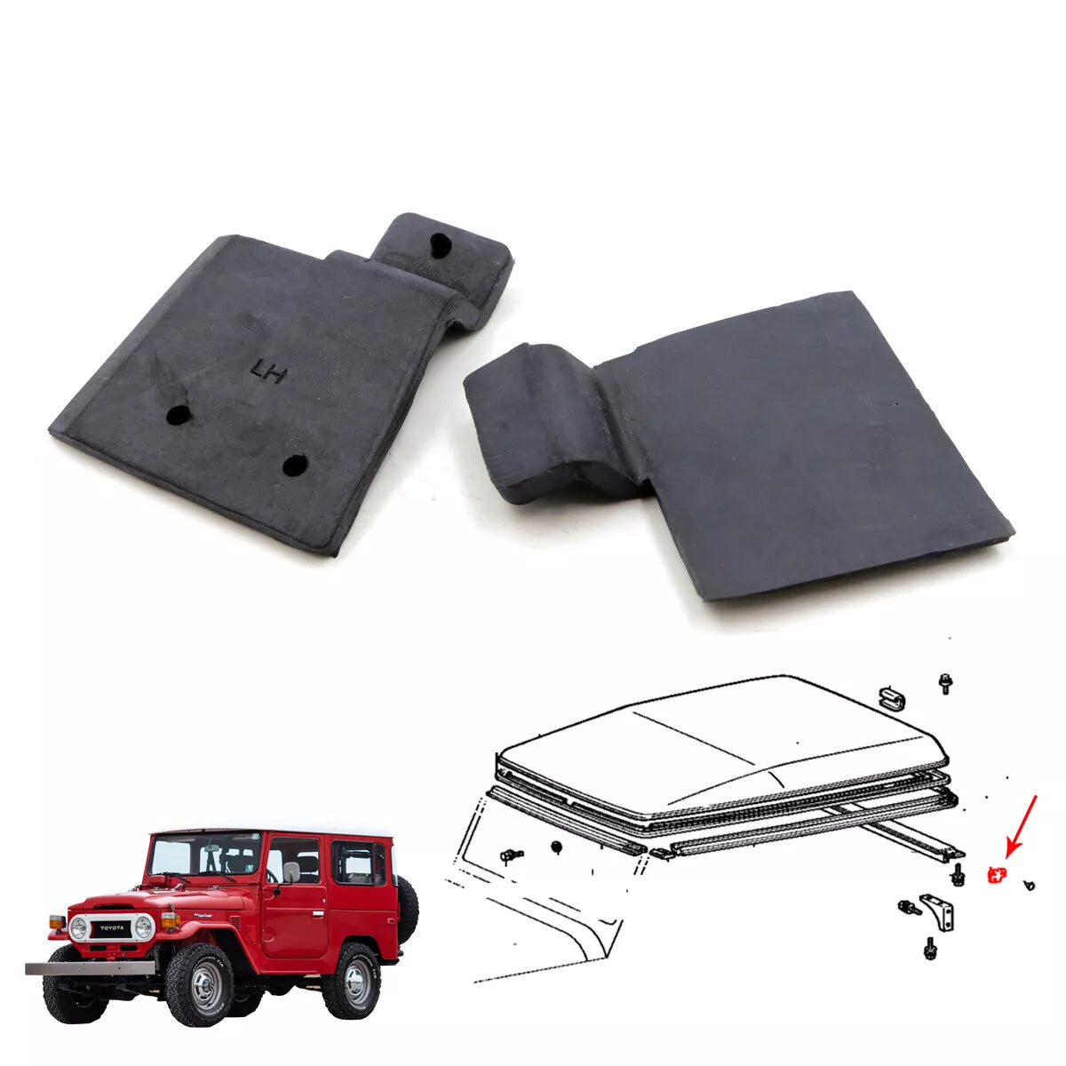 Roof Spacer Drip Trim for Toyota Land Cruiser BJ40 BJ42 FJ40 FJ45 HJ47 1960-1984