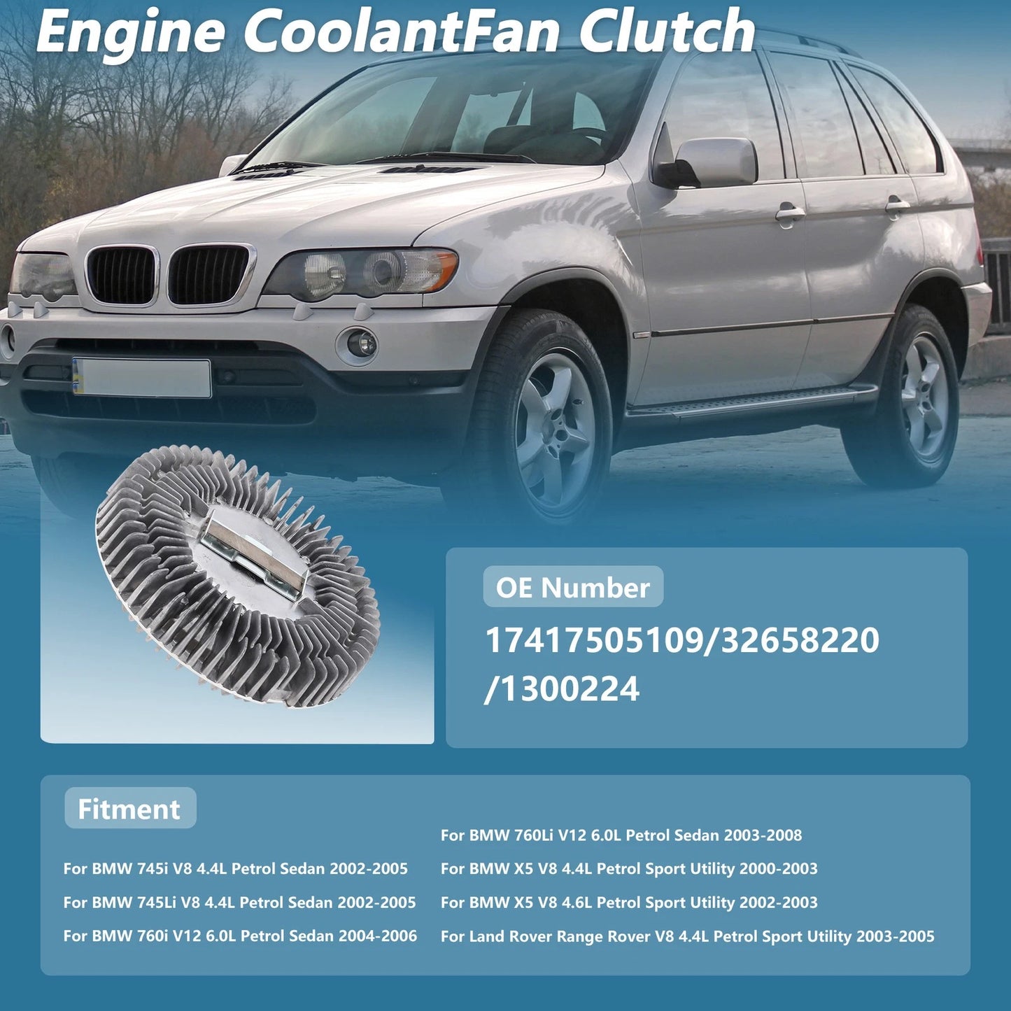 Cooling Fan Clutch for BMW 745i V8 4.4L Sedan (2002-2005)