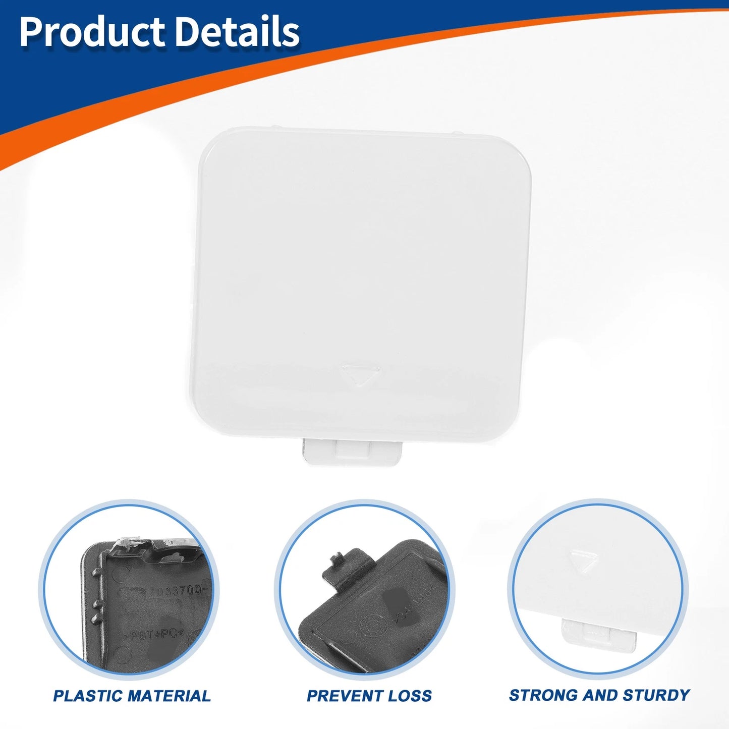 Front Car Bumper Tow Hook Cover for BMW 525i 530i 550i White
