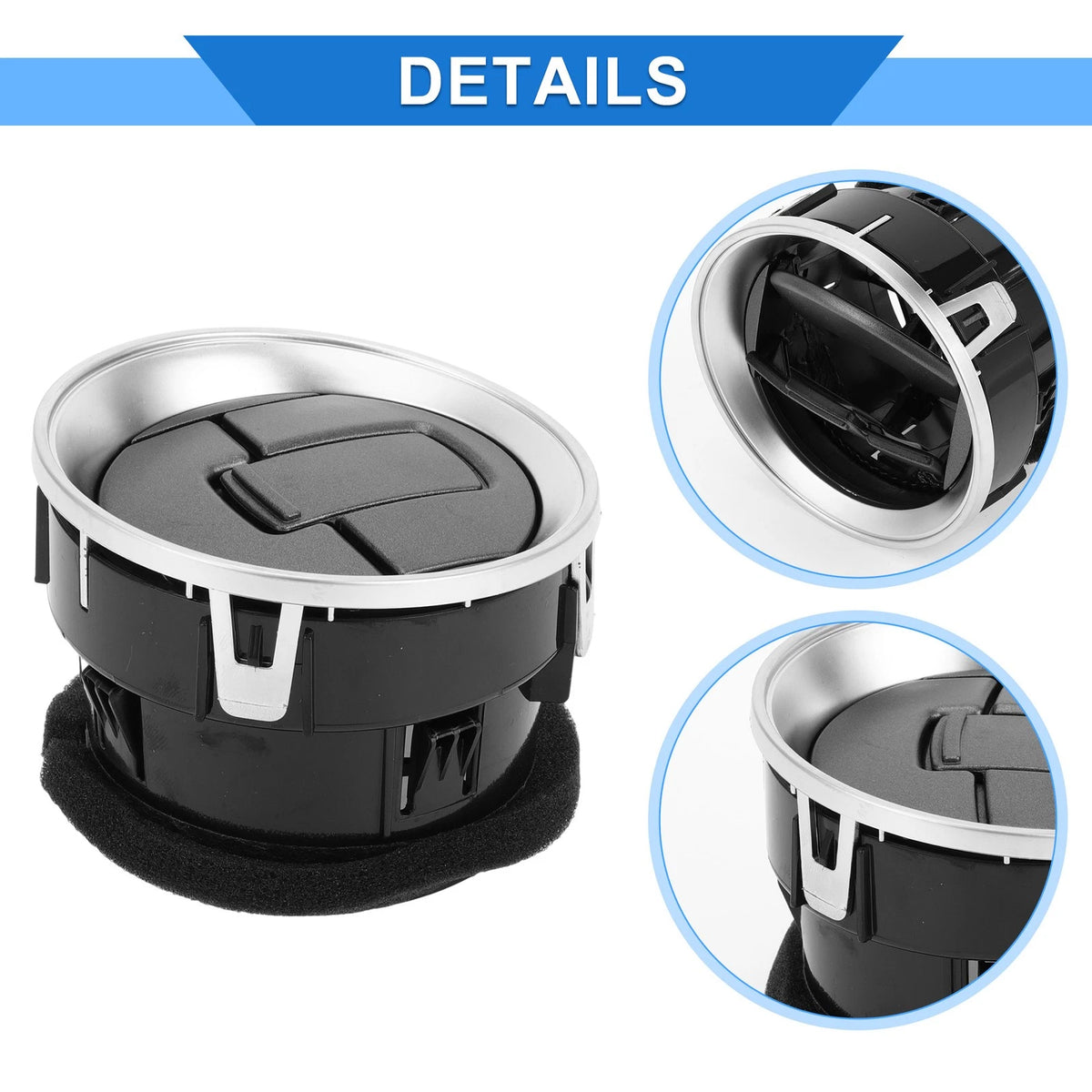 2 x Center Dash A/C Outlets for Ford F150 LOBO (2009-2014) ABS Black Silver Tone